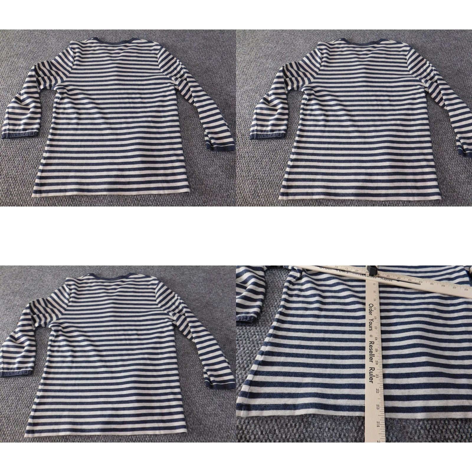 Croft & Barrow Croft & Barrow Womens Sweater Large Blue Striped Pullover Crew Neck Knit Long Sleeve Stretch Classic Size L / US 10 / IT 46 - 8 Thumbnail