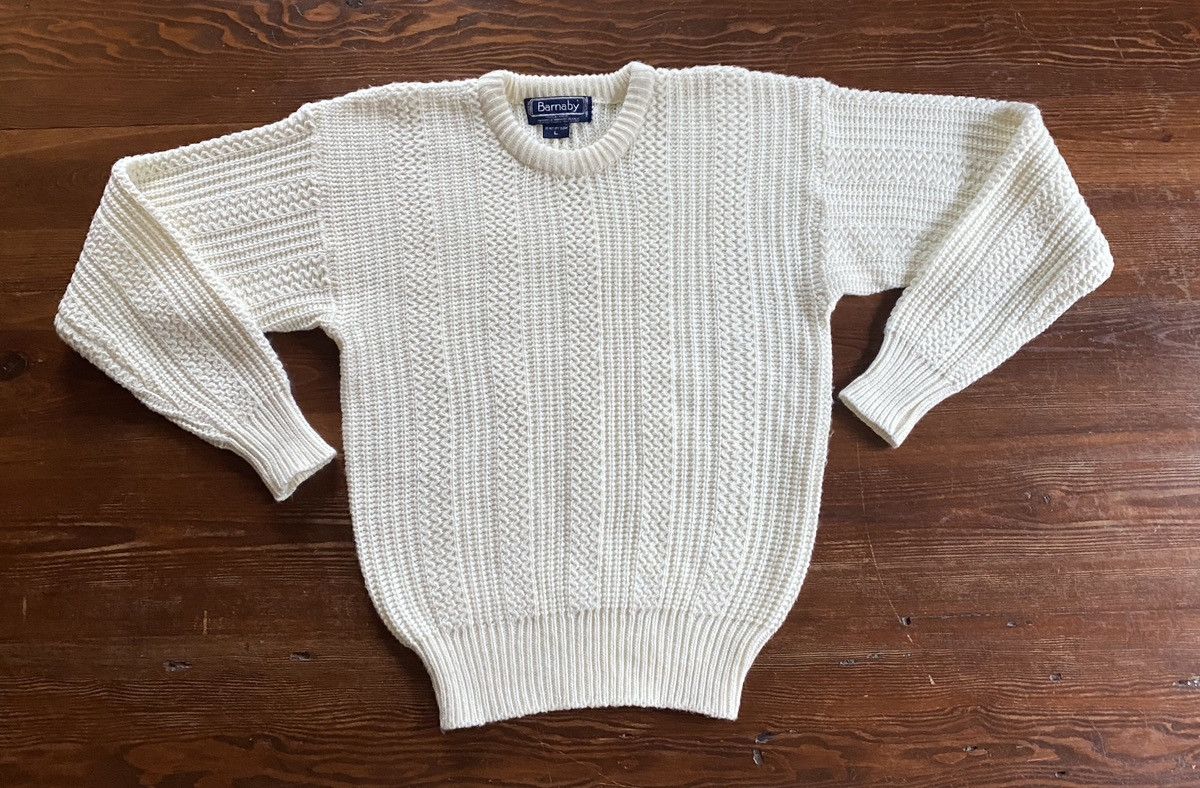Vintage Vintage 80’s Barnaby White Knit Sweater Size US L / EU 52-54 / 3 - 2 Thumbnail