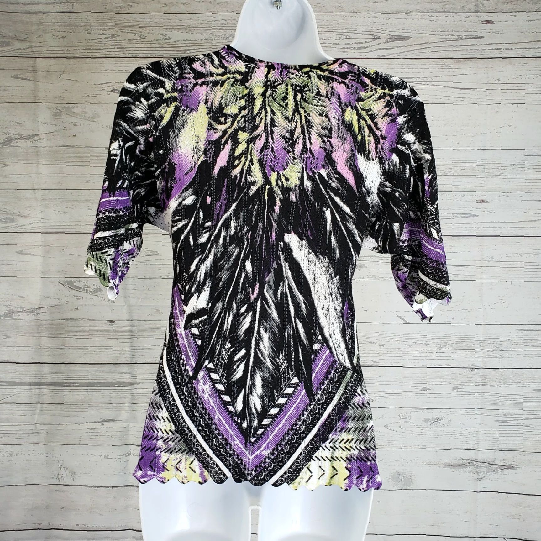 Vintage Alberto Makali Womens Knit Top Sz Small Purple Rhinestones Rayon Blend Knit Top Blouse Scoop Neck Women S Rhinestones 65% rayon 35% nylon Vintage No Size S / US 4 / IT 40 - 3 Thumbnail