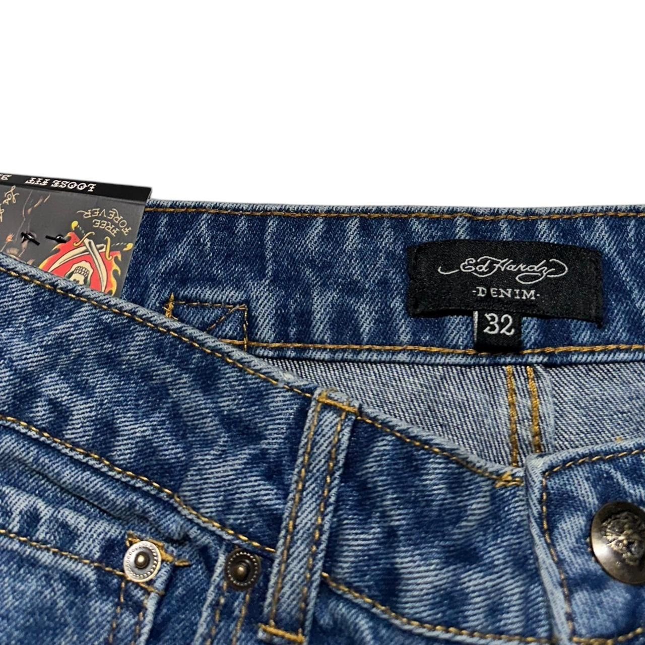 Ed Hardy × Vintage Ed Hardy Wide Leg Jeans Size 32" / US 10 / IT 46 - 7 Thumbnail