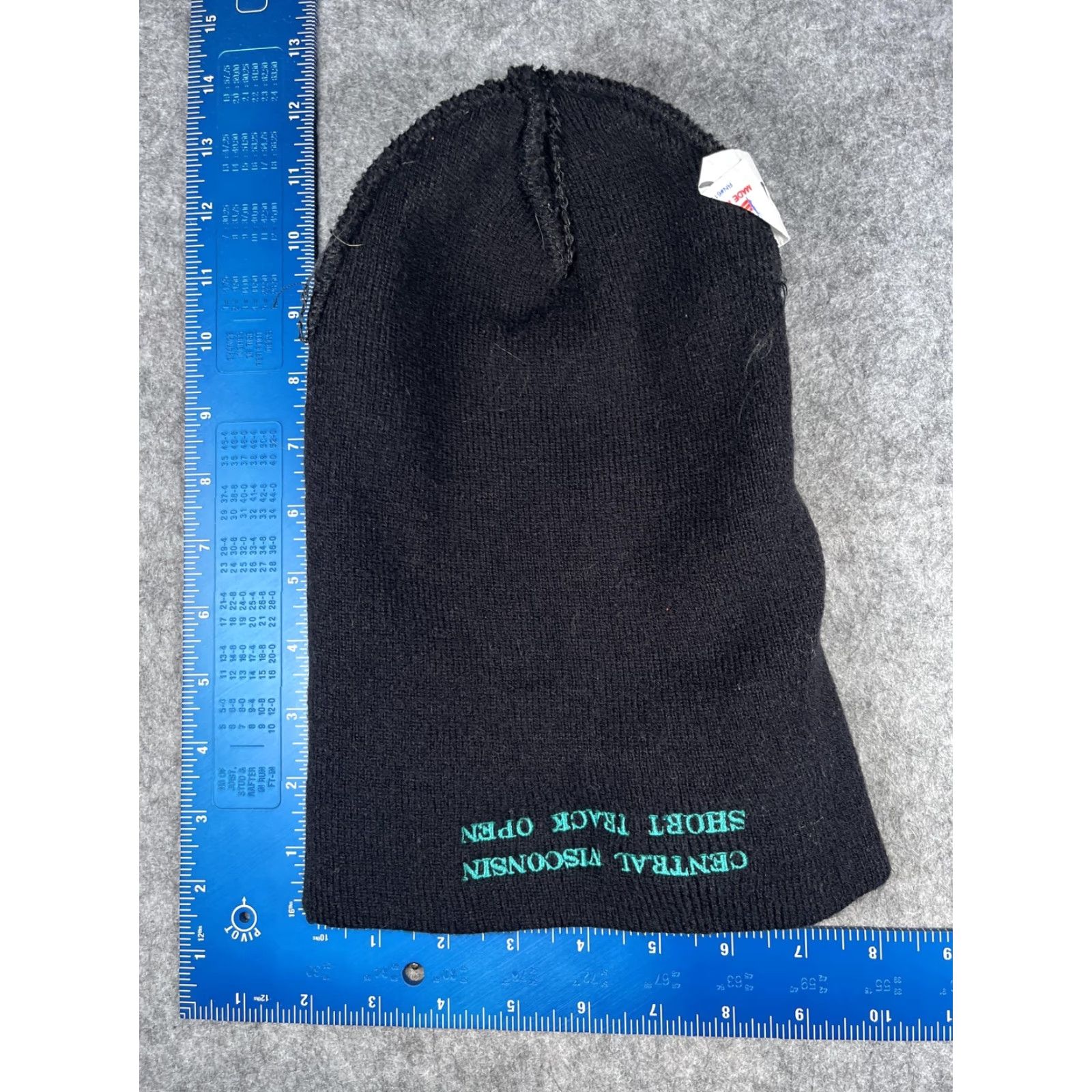 Vintage Yupoong Beanie Mens One Size Black Central Wisconsin Short Track Open Knit Hat Size US 35 - 5 Thumbnail