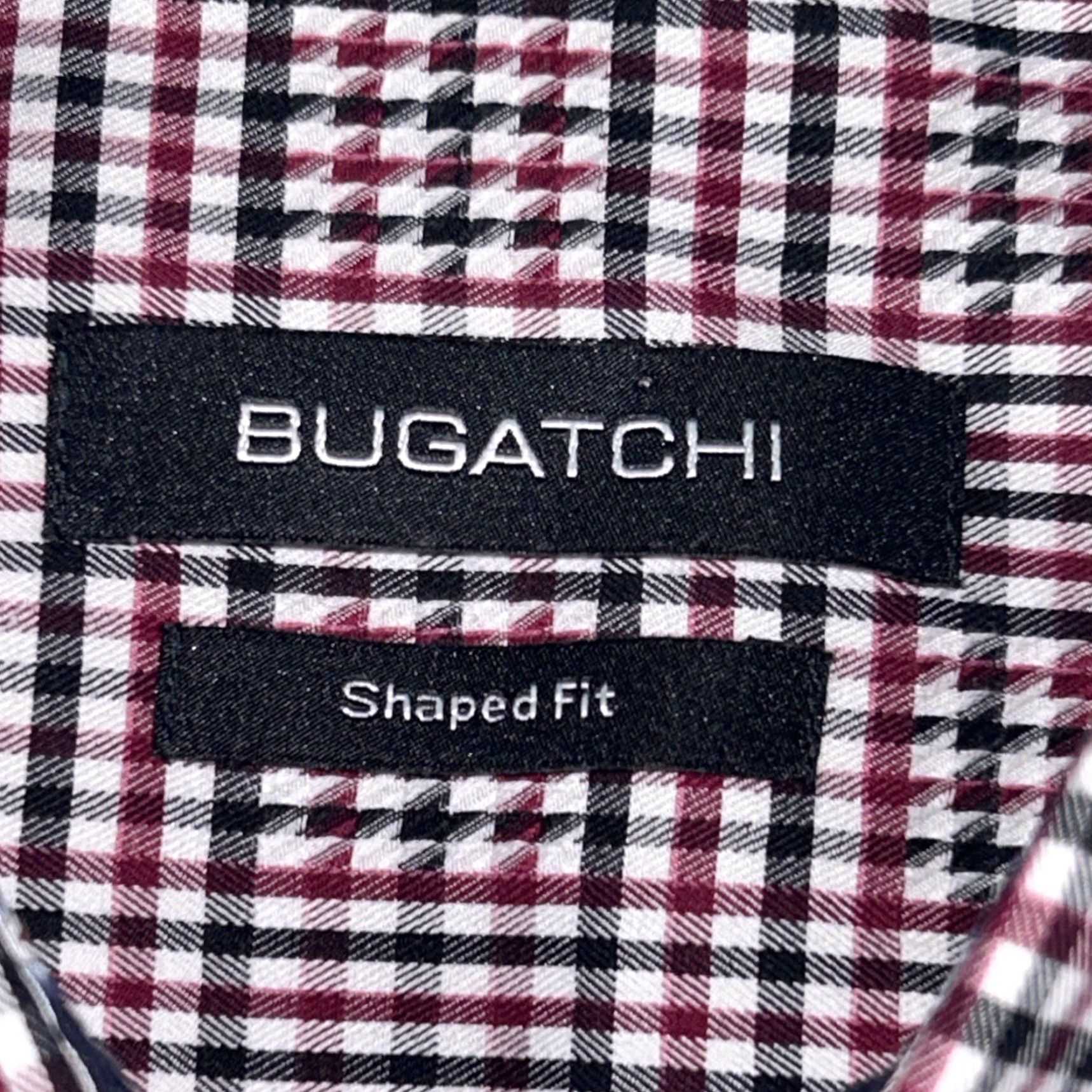 BUGATCHI BUGATCHI Shirt Mens XL Red Black Check Button-Up Collared Spread Classic Colorful Bag Size US XL / EU 56 / 4 - 4 Thumbnail
