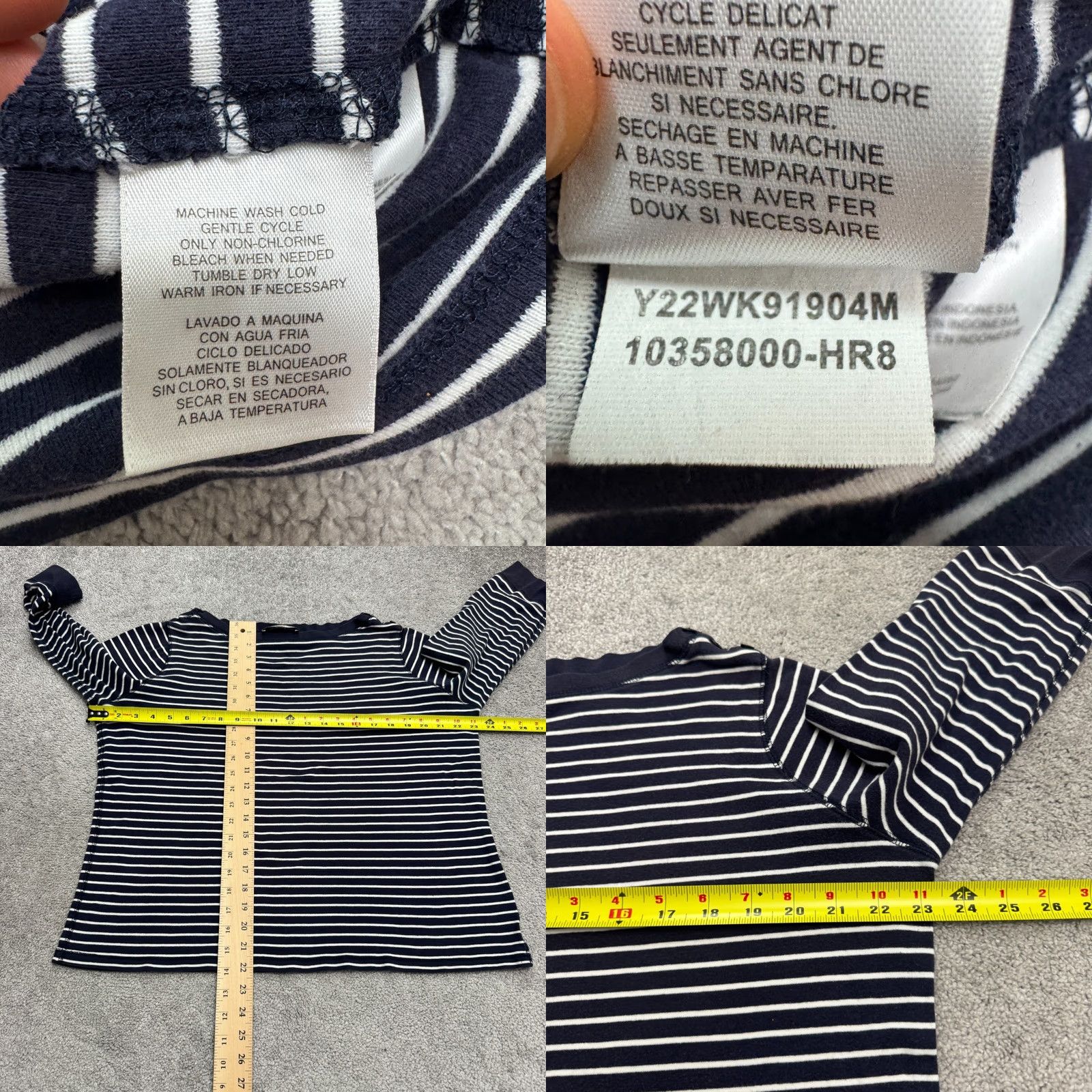 Jones New York Jones New York Boat Neck 3/4 Sleeve T-Shirt Womens 2XL Navy Blue Striped Cotton Tee Size XXL / US 16-18 / IT 52-54 - 8 Thumbnail
