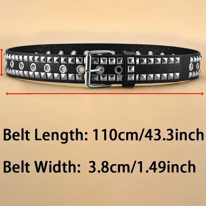 Other Belt Metal Pyramid Belt Men And Women Punk Size ONE SIZE - 5 Thumbnail