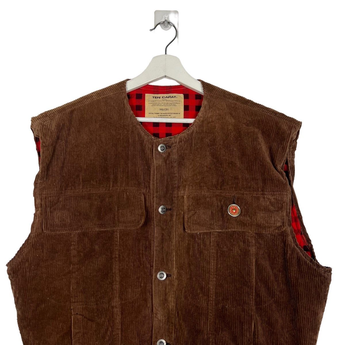 Japanese Brand 🔥 TEN CARAT CORDUROY SLEEVE LESS TANK TOP JACKET Size US L / EU 52-54 / 3 - 3 Thumbnail