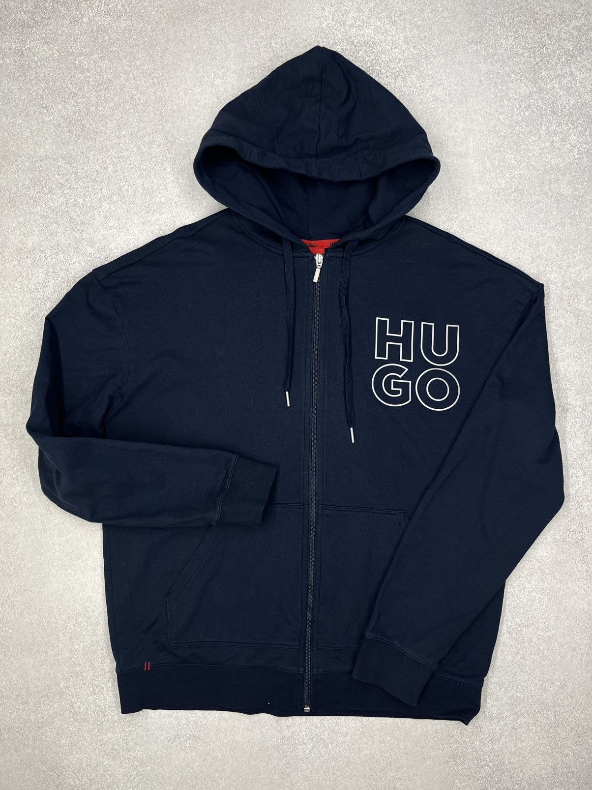 Hugo Boss Mens Hugo Boss Navy Zip Hoodie Big Logo Size US M / EU 48-50 / 2 - 2 Thumbnail