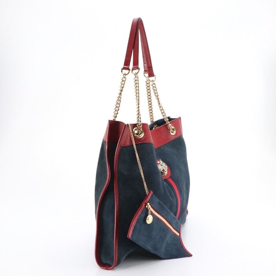 Gucci Gucci Maxi Rajah Tote Bag Suede & Leather Tiger Head Size ONE SIZE - 2 Thumbnail