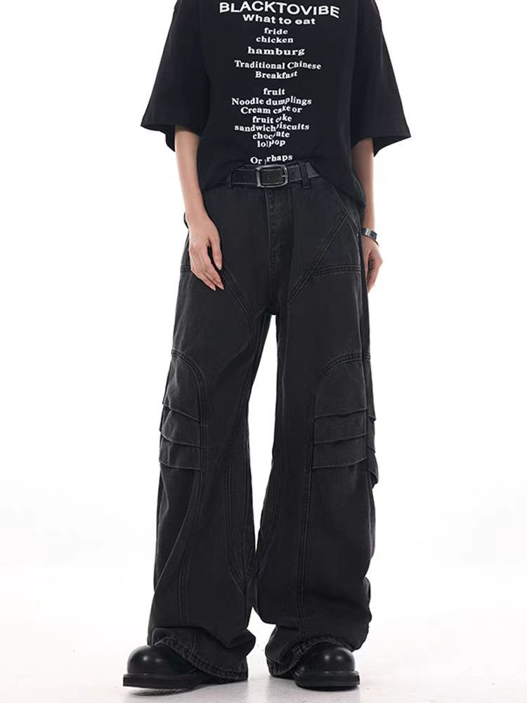 Japanese Brand × Jean Street wash baggy straight leg casual jeans Size US 28 / EU 44 - 4 Thumbnail