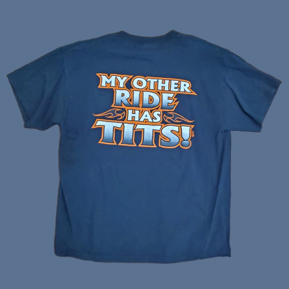 Other Dilligaf Bike Wear Shirt Mens L Black Graphic Print Biker T-Shirt Funny Adult Humor My Other Ride Has Tits! Size US L / EU 52-54 / 3 - 1 Thumbnail