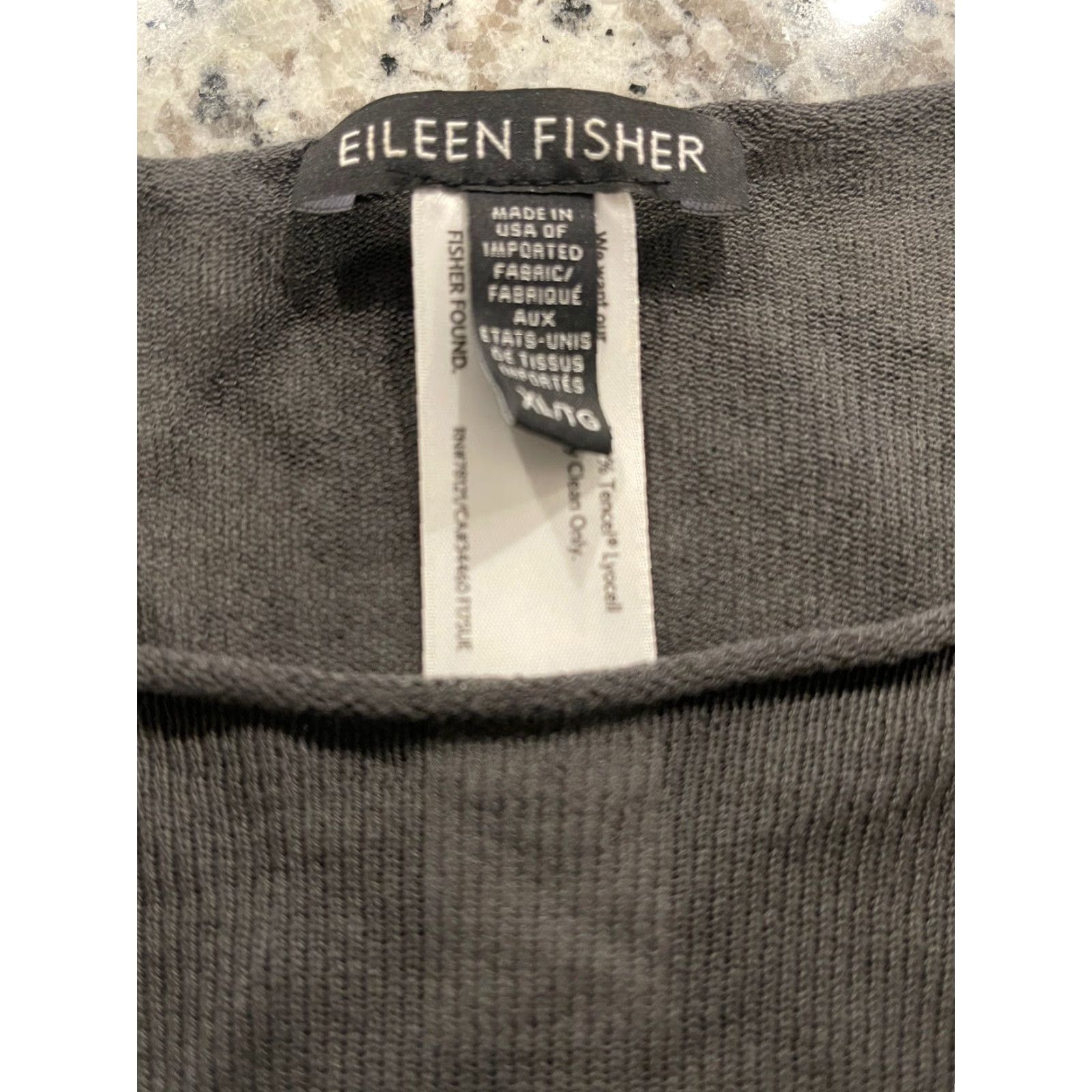 Eileen Fisher 100% Tencel Lyocell Knit dress Women's XL Gray Long Sleeve