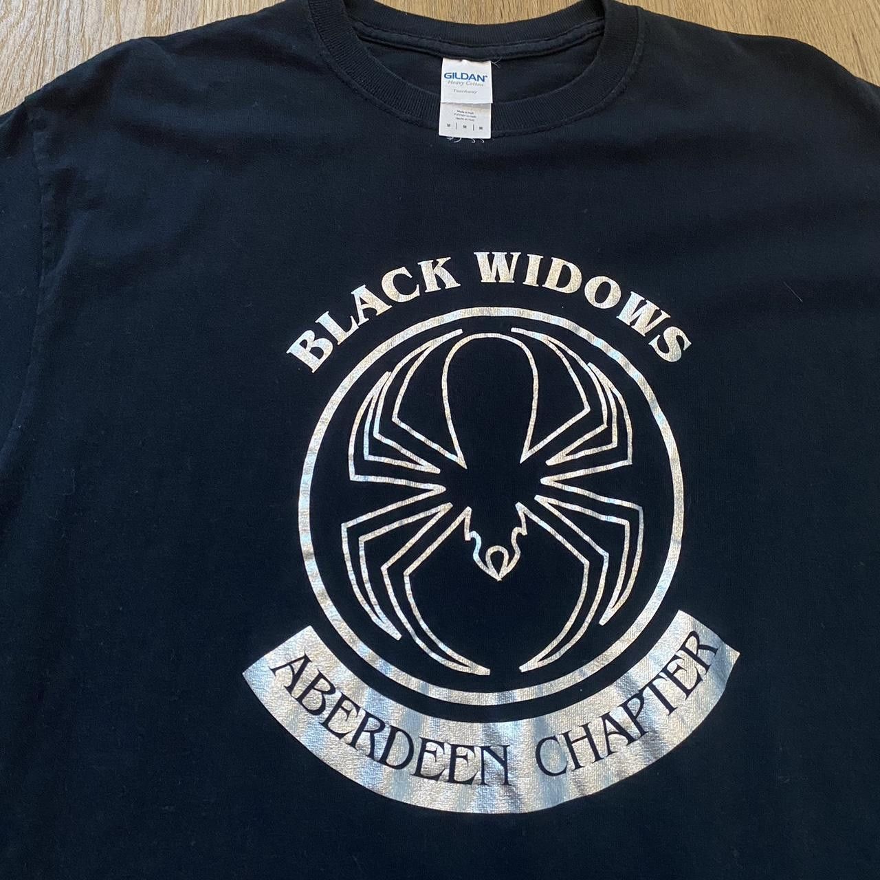 Gildan Black and white Aberdeen Chapter Black Widows Size US M / EU 48-50 / 2 - 3 Thumbnail