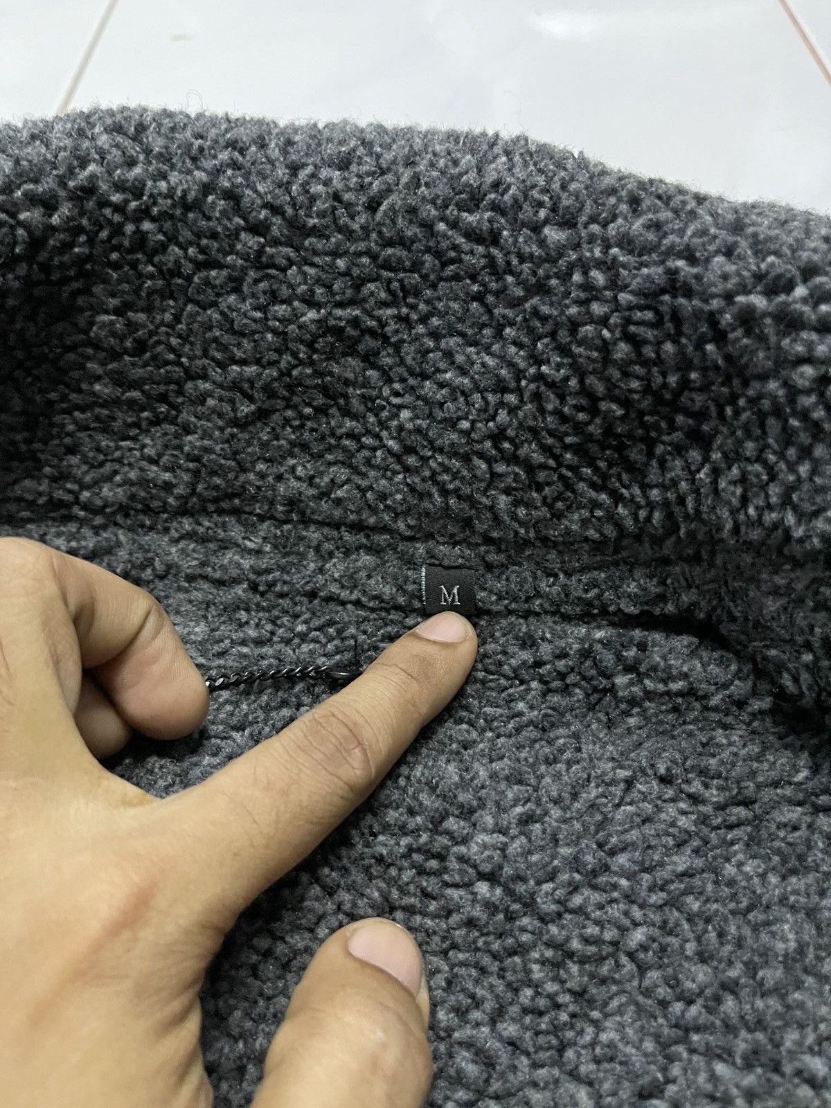Diesel × Diesel Black Gold × Le Grande Bleu (L.G.B.) 2000s DIESEL TYPE N.78 WOOL FAUX FUR STRIPE SHERPA JACKET Size US M / EU 48-50 / 2 - 22 Thumbnail