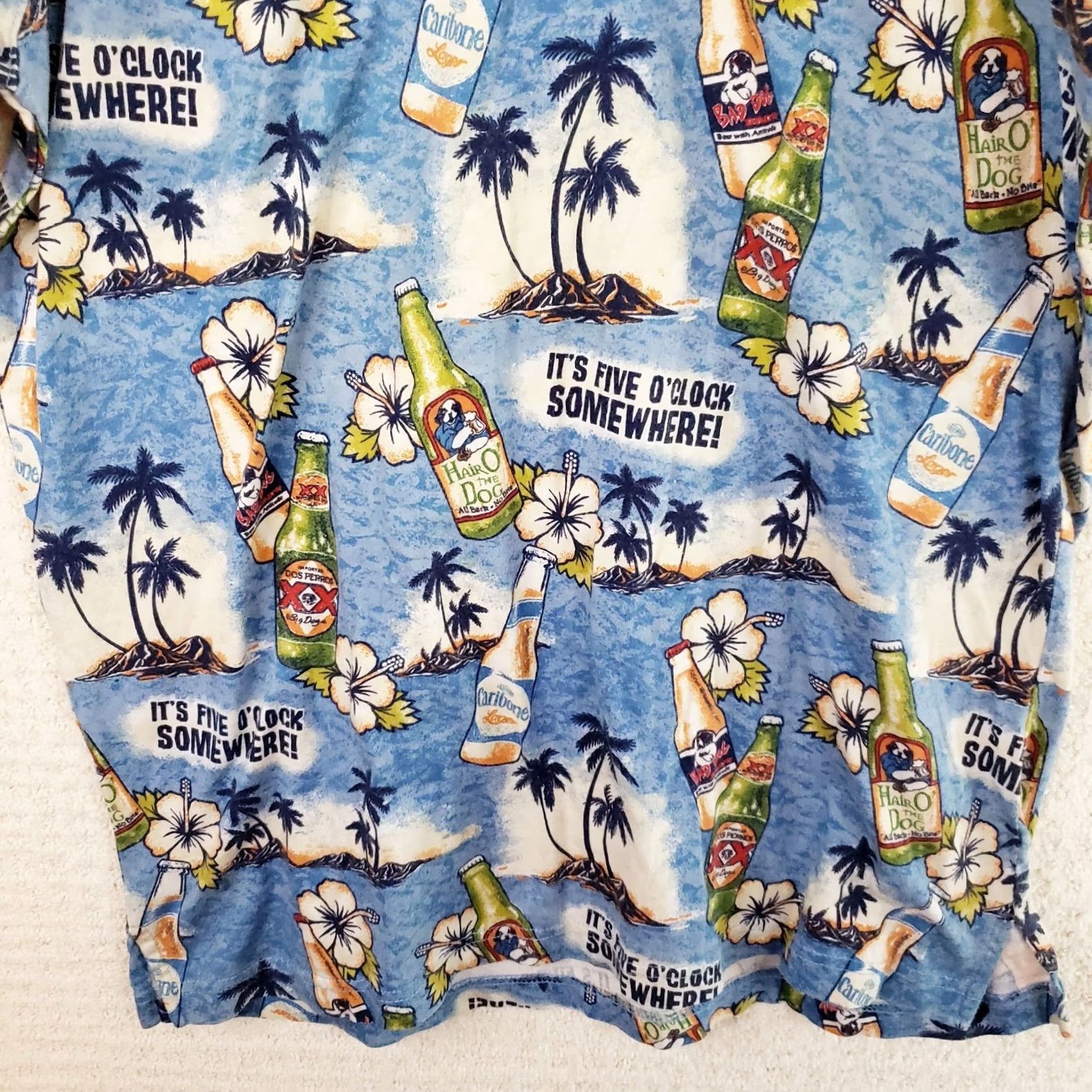 Big Dogs Big Dogs Polo Shirt Men's M Blue Cotton Beer All Over Print 5 O'clock Somewhere Tank Tailgating Beach Party Golf Shirts Mens Size US M / EU 48-50 / 2 - 7 Thumbnail