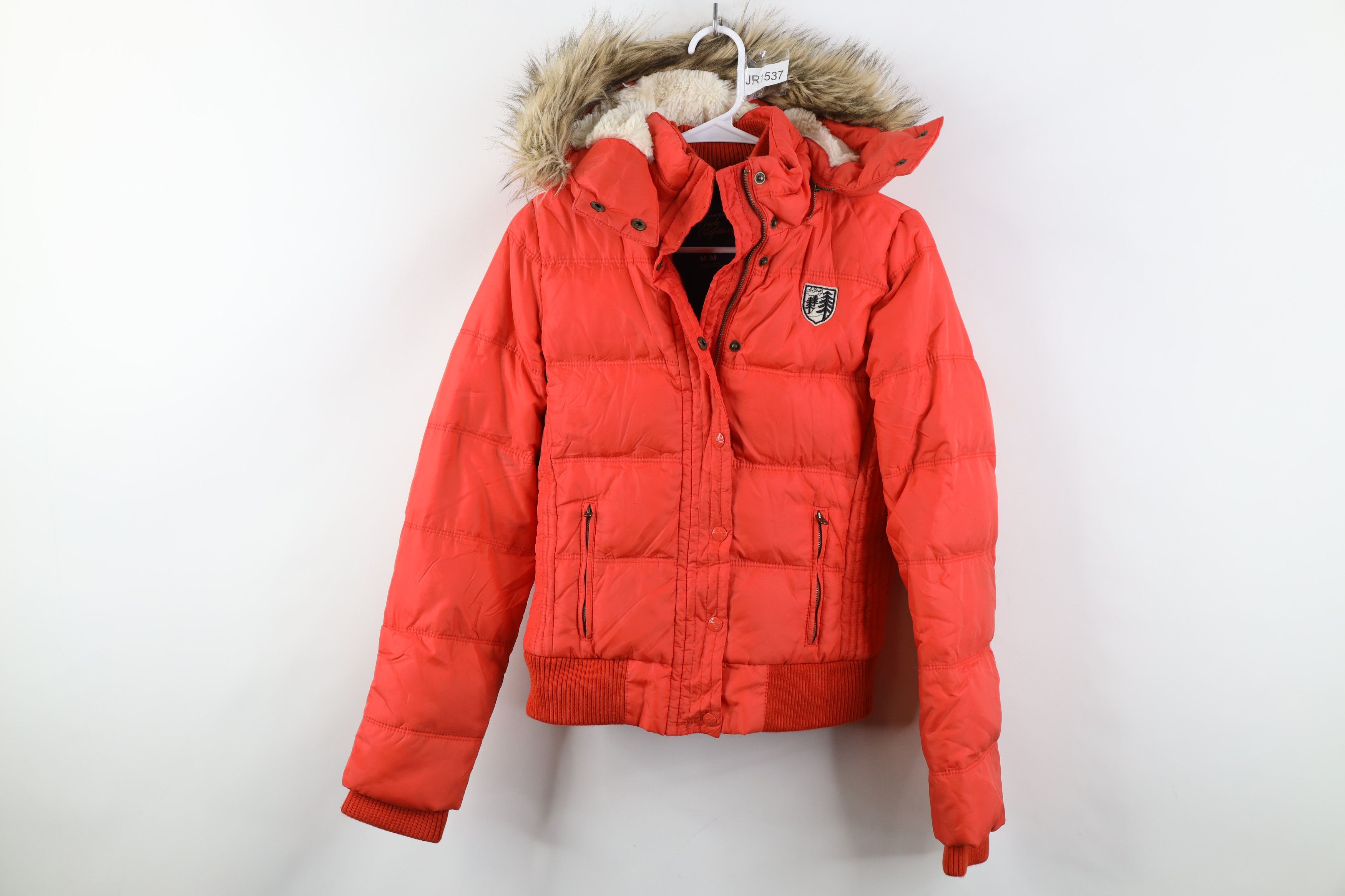 American Eagle Outfitters Vintage 90s Y2K American Eagle Cropped Puffer Jacket Orange Size M / US 6-8 / IT 42-44 - 1 Thumbnail