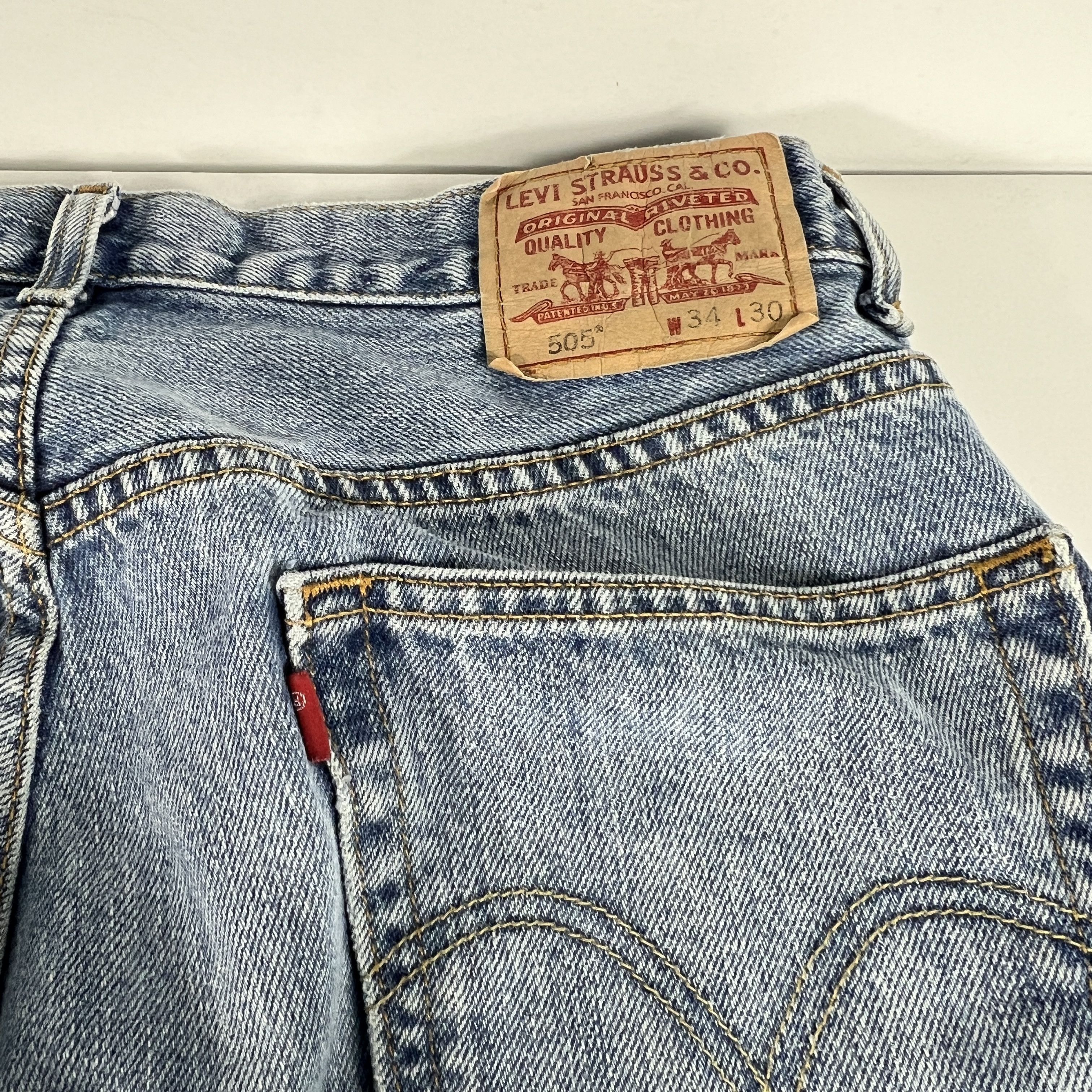 Levi's × Vintage Y2K Levi's Jeans 505 Straight Blue Faded Cotton Denim Size US 34 / EU 50 - 15 Thumbnail