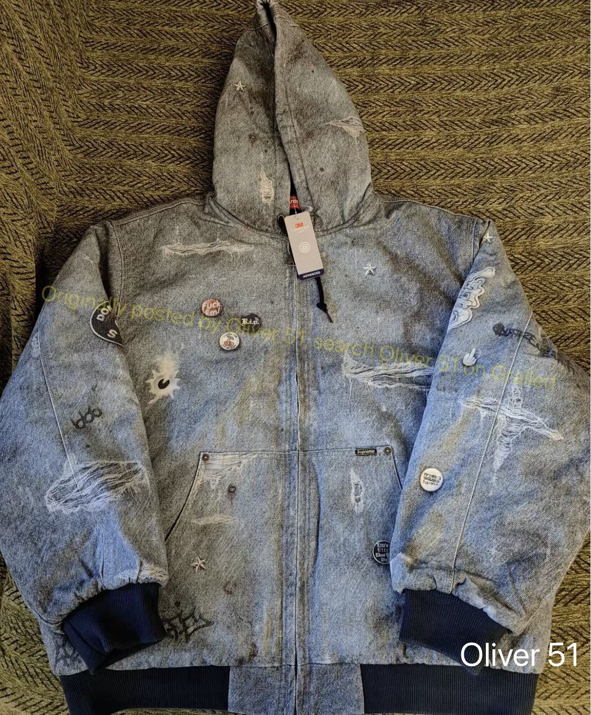 Supreme Supreme Eye of Horus Denim Hooded Work Jacket FW13 | Grailed