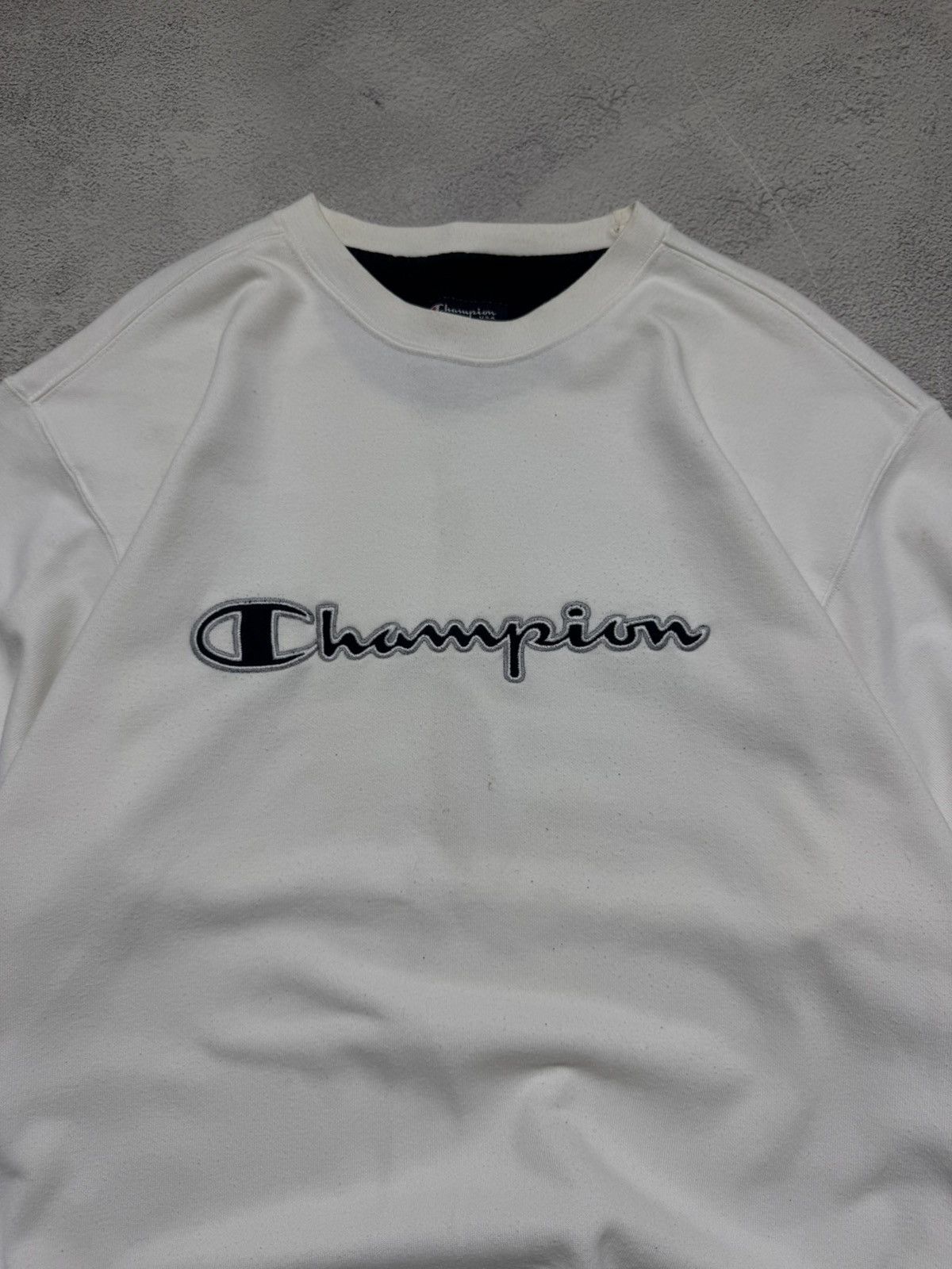 Champion Vintage Y2k Champion 🤍 Spell Out Big Logo Sweatshirt 90’s Size US XL / EU 56 / 4 - 1 Thumbnail