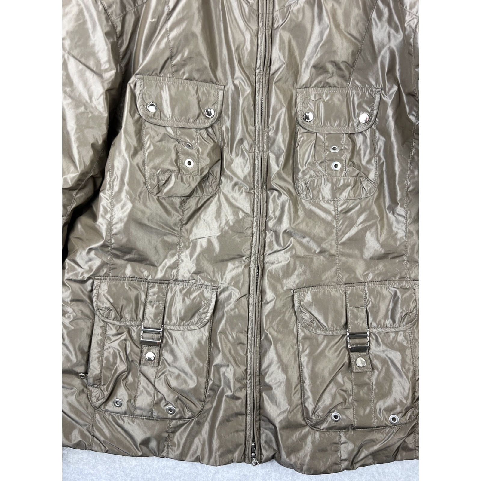 Bogner VINTAGE Bogner Jacket Womens M Beige Embellished Coyote Fur Ski Down Puffer Jacket Womens Size M / US 6-8 / IT 42-44 - 7 Thumbnail