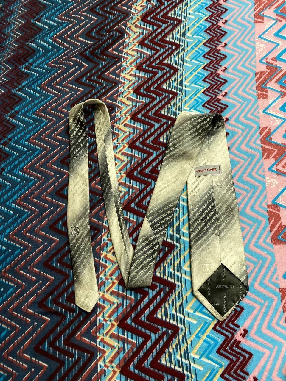 Versace Versace Tie Men`s Pointed Print Vintage Casual Size ONE SIZE - 5 Thumbnail