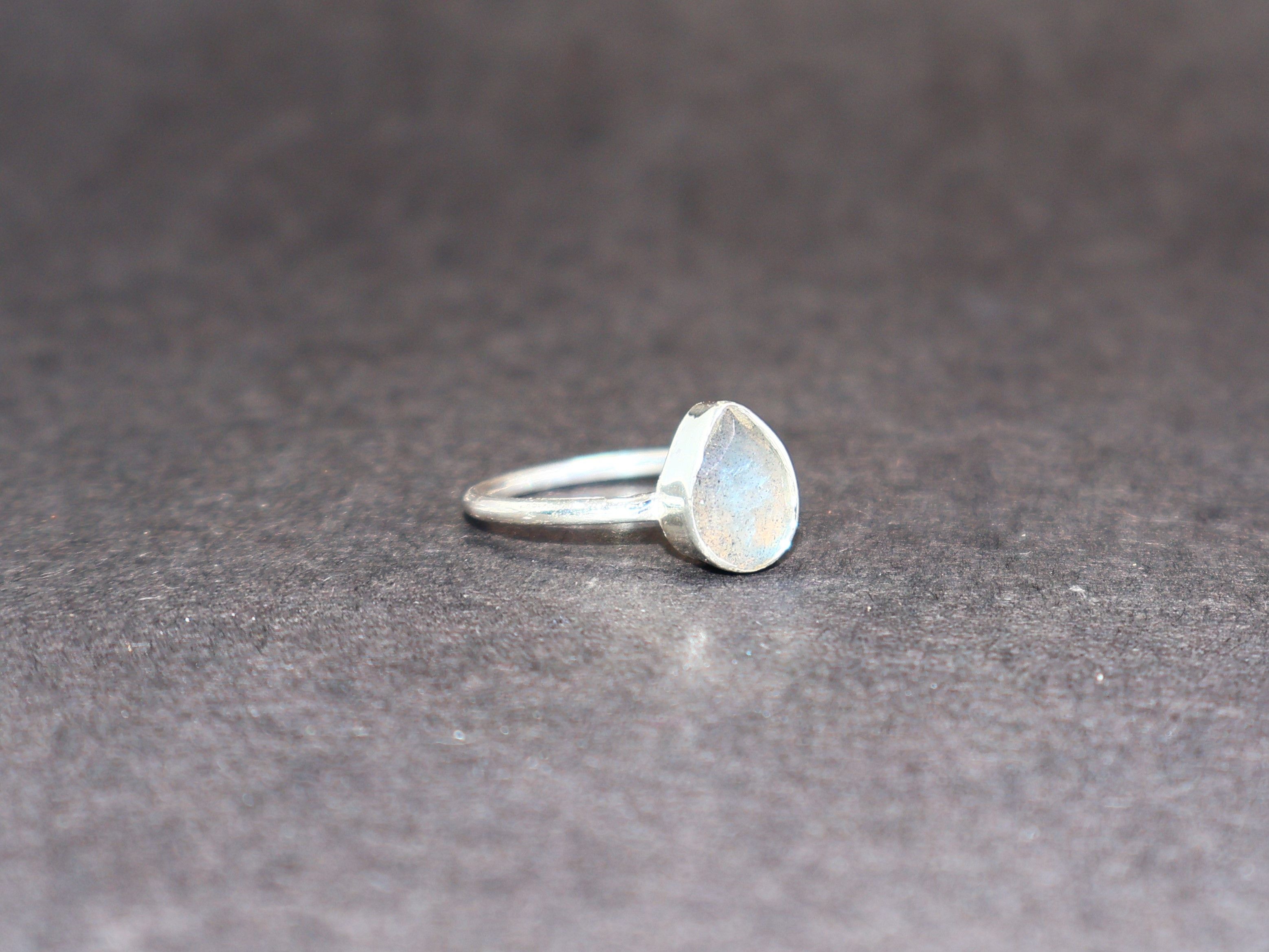Handmade Labradorite Ring, Handmade Ring, Sterling Silver Unique Ring Size ONE SIZE - 9 Thumbnail