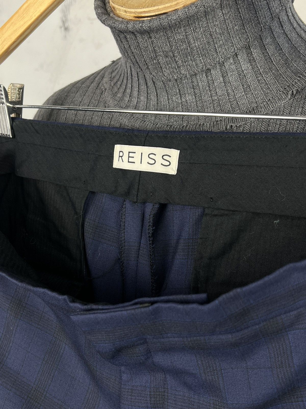 Reiss Reiss Three Piece Check Suit Jacket Vest Trousers Size S - M Size 40R - 17 Thumbnail
