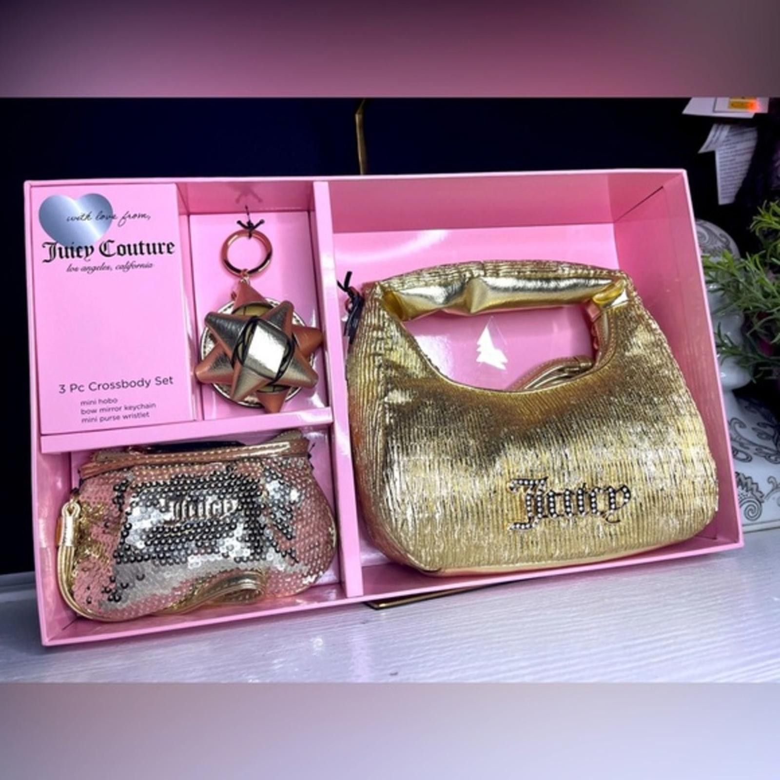Juicy Couture Juicy Couture 3 Piece Mini Hobo Set With Mirror And Wristlet Size ONE SIZE - 1 Thumbnail