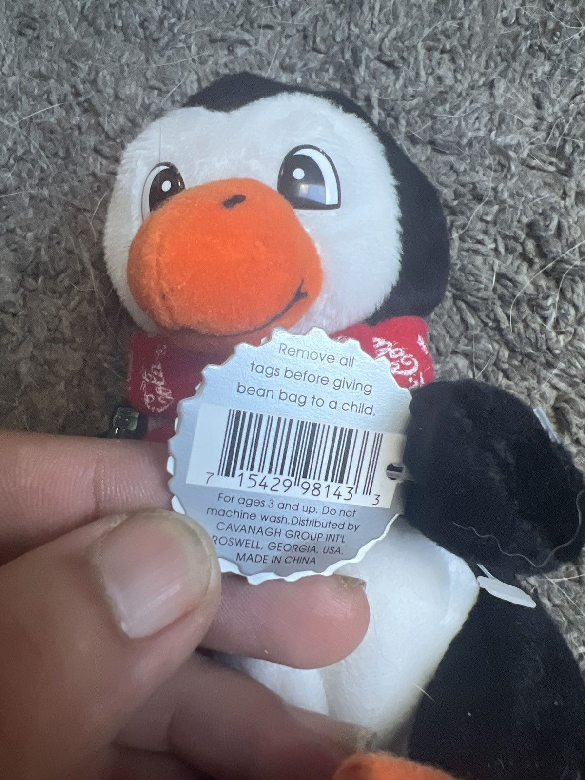 Coca Cola 1998 Coca-Cola Penguin In Snowflake Scarf Bean Bag Plush Size ONE SIZE - 5 Thumbnail