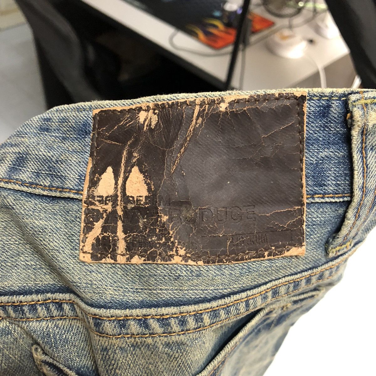Japanese Brand DLL Navy Blue faded vintage Denim Pants #C206 Size US 32 / EU 48 - 18 Thumbnail