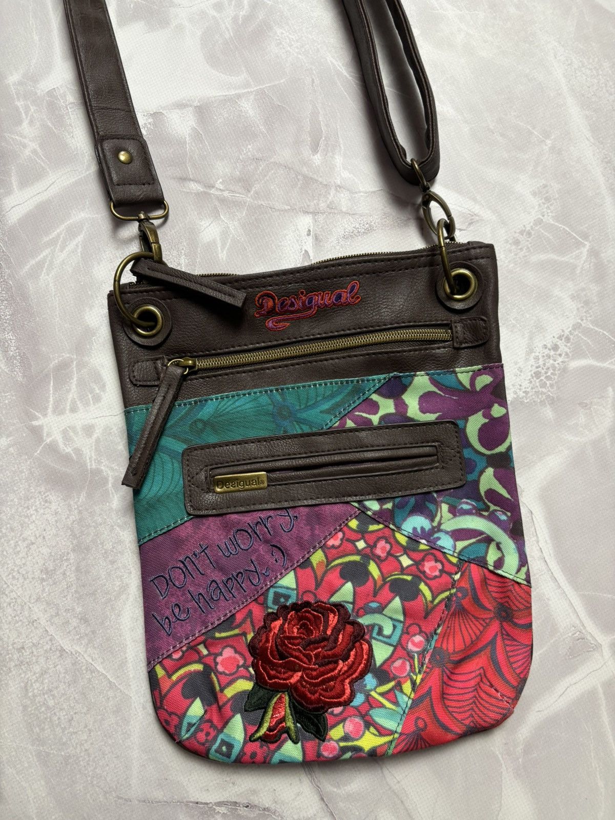 Desigual Desigual Floral Boho Messenger Crossbody Bag Multicolor Size ONE SIZE - 2 Thumbnail