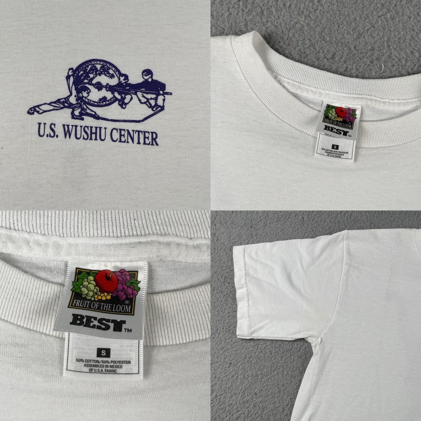Fruit Of The Loom VINTAGE Fruit Of The Loom Shirt Small White U.S. Wushu Center Martial Arts 50/50 Athletic Size US S / EU 44-46 / 1 - 8 Thumbnail