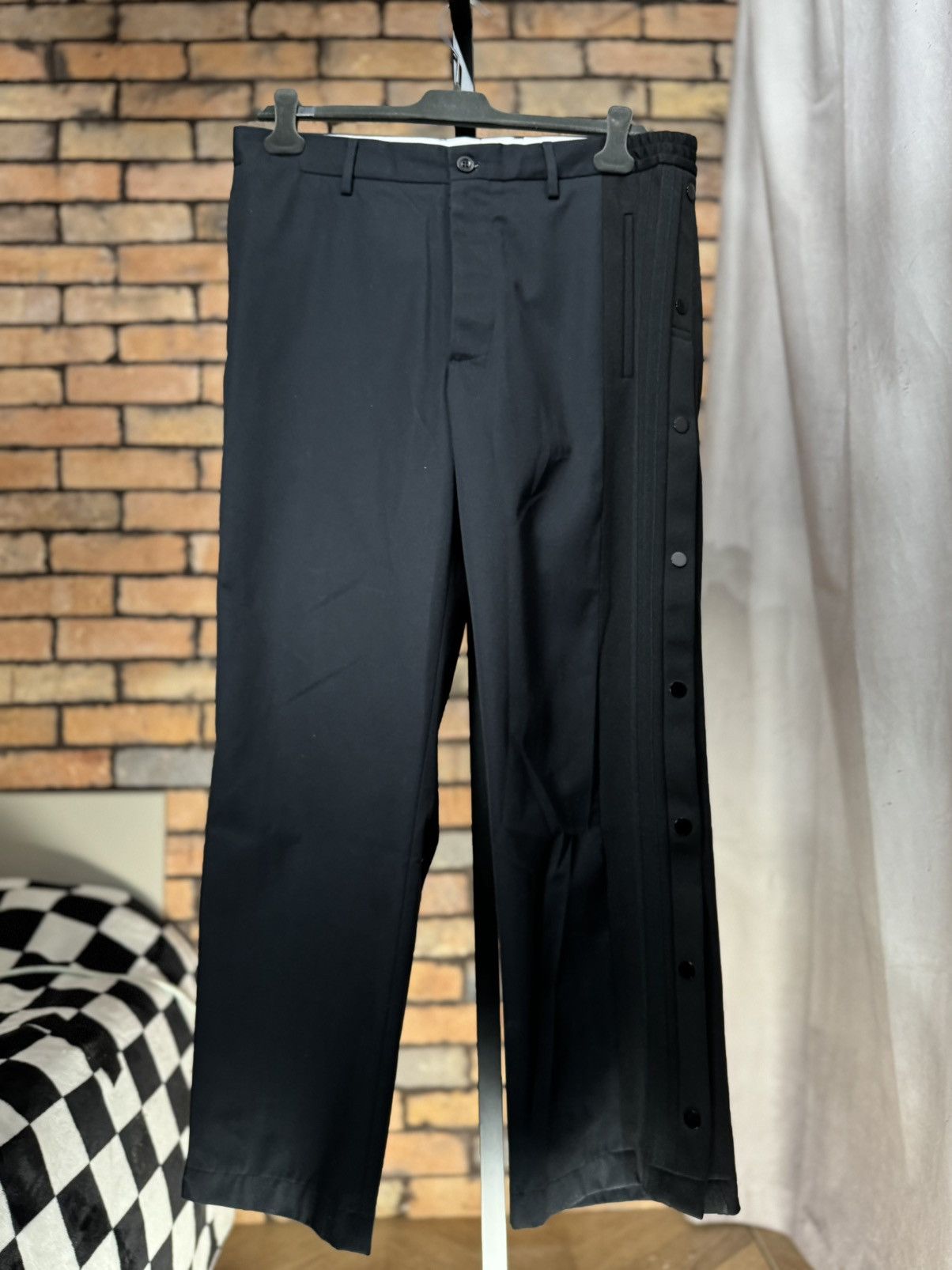 Maison Margiela FW19 DARK NAVY PANTS SNAP TROUSERS CHINOS TRACK WIDE LEG Size US 35 - 2 Thumbnail