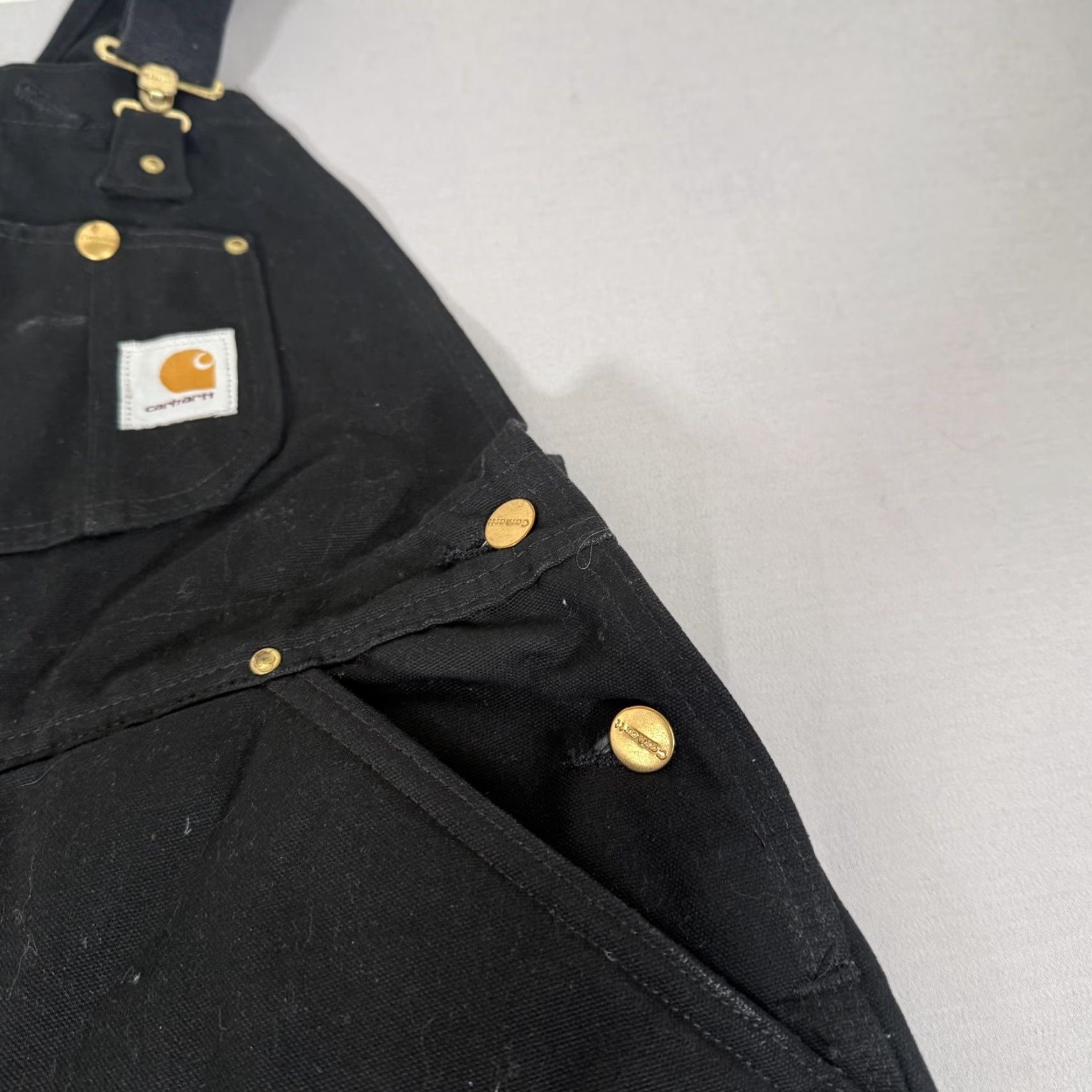 Carhartt VINTAGE Carhartt Overalls Men 32x30 Black Insulated Canvas Bib Double Knee Pants R03 BLK Size US 32 / EU 48 - 4 Thumbnail