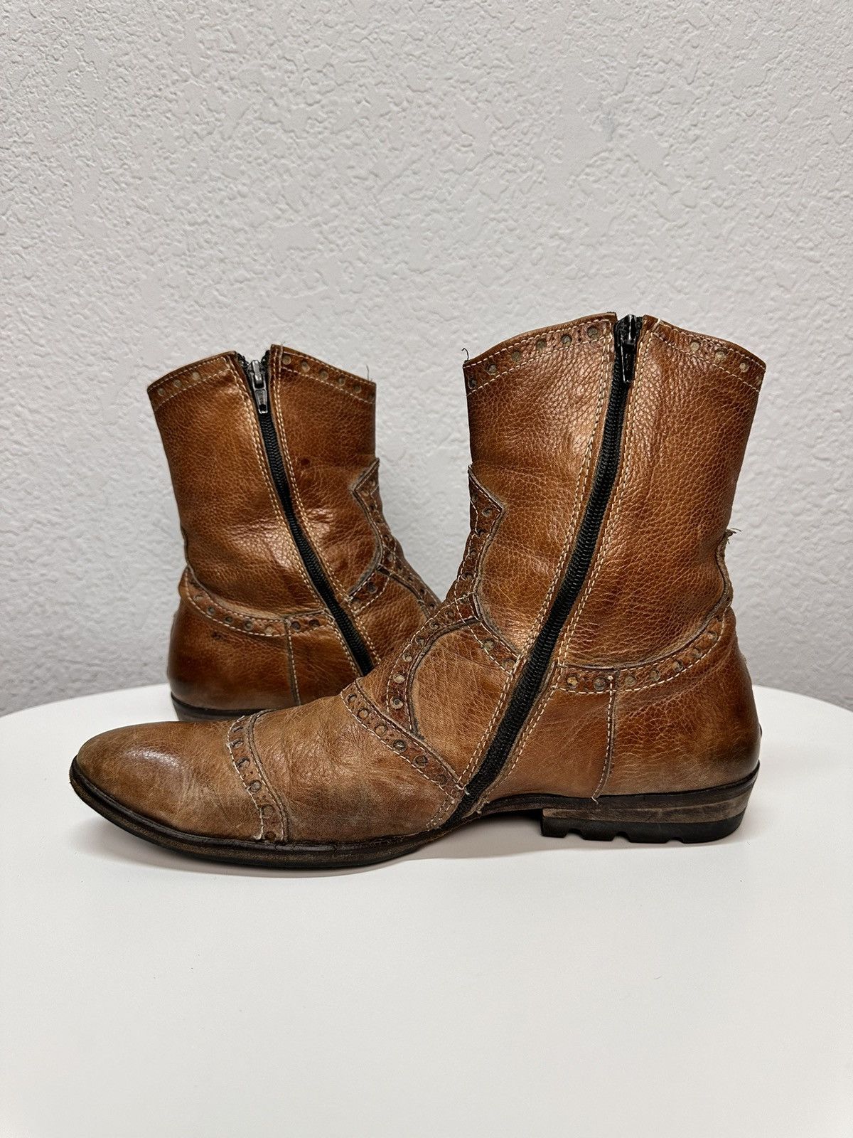 14th Addiction U.S.A Navy brown leather boots military archive workwear Size US 7 / EU 40 - 1 Thumbnail