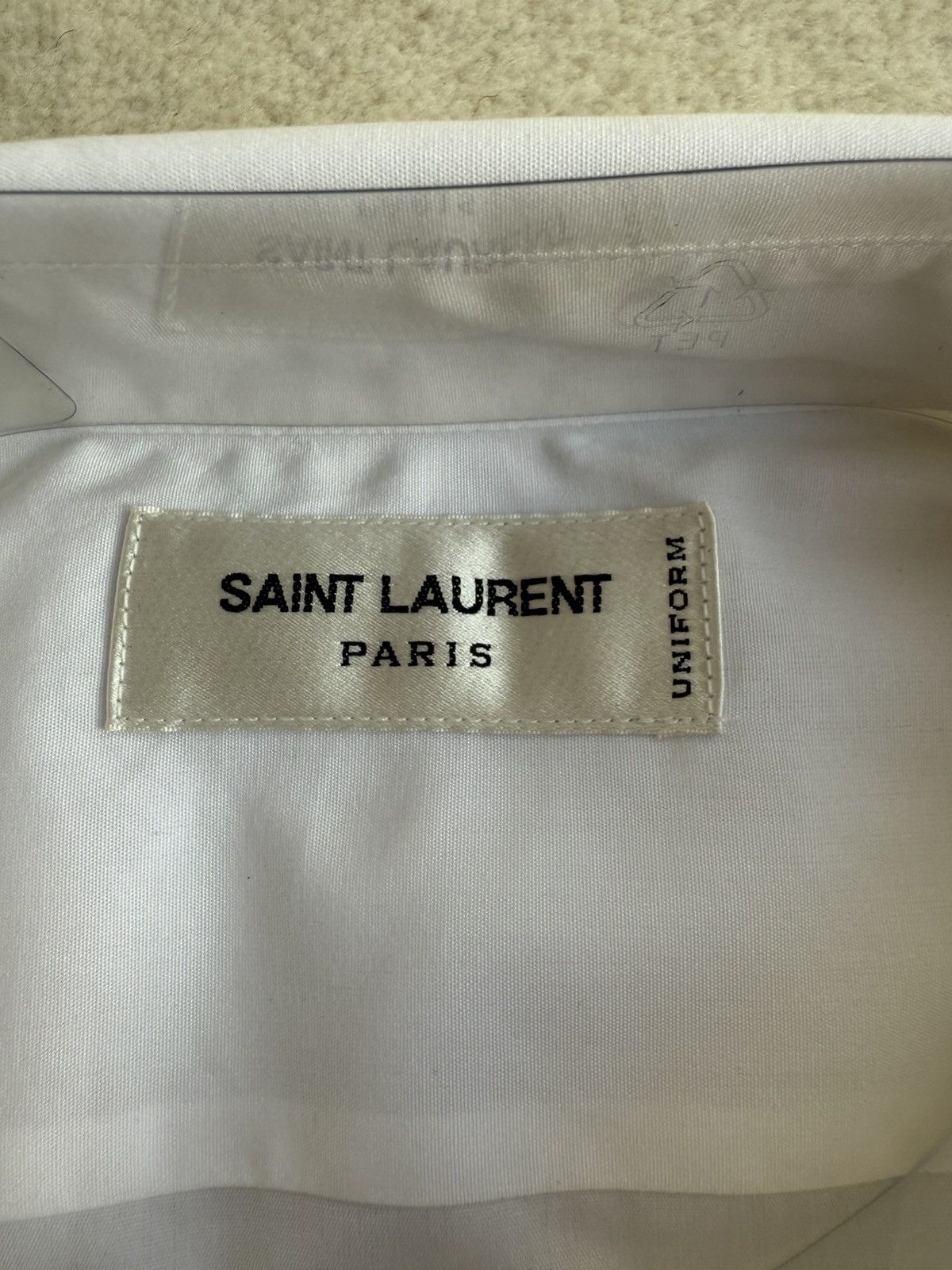 Saint Laurent Paris $760 SS23 BNWT Saint Laurent white shirt Sz 40 cotton poplin Size 40R - 19 Thumbnail