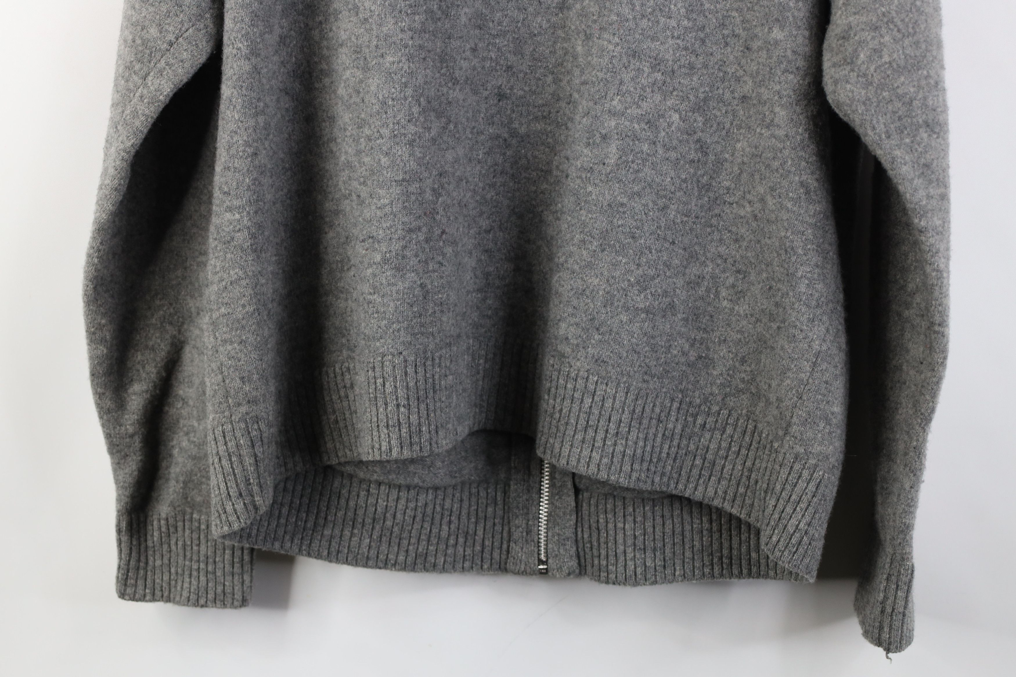 Gap Vintage 90s Gap Lambswool Knit Full Zip Hoodie Sweater Gray Size US L / EU 52-54 / 3 - 12 Thumbnail