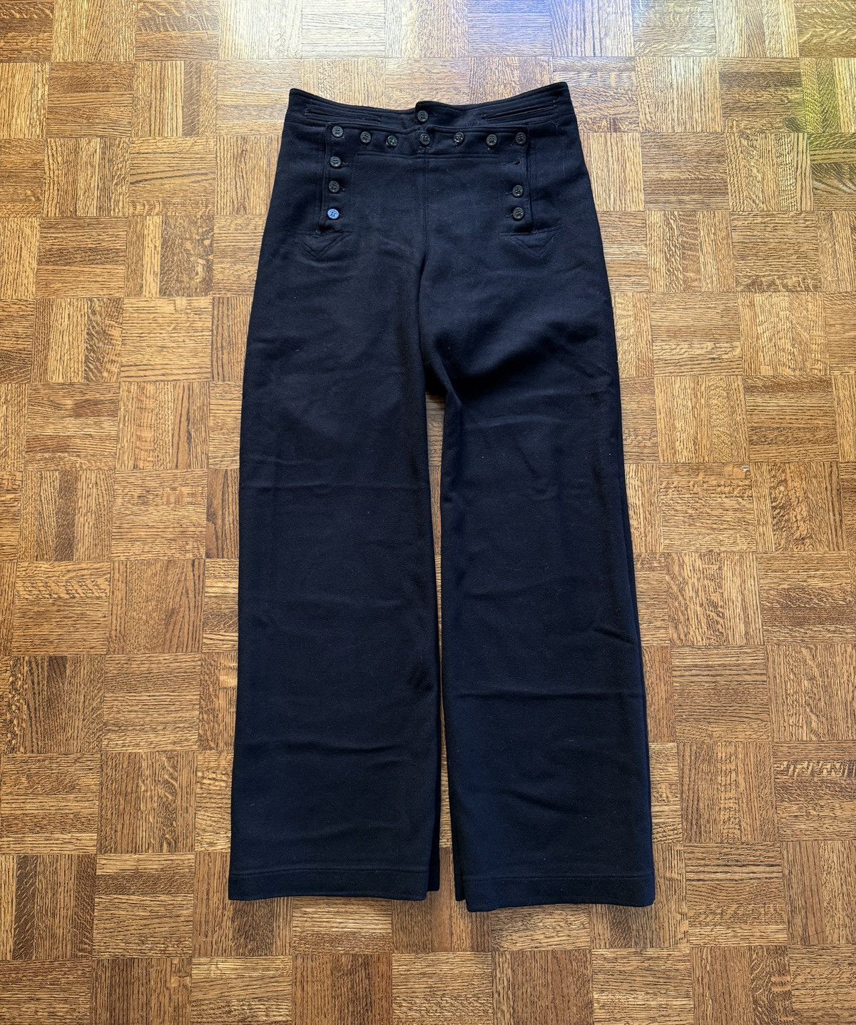Vintage Vintage USN Seafarer 13 Button Wool Bell Bottom Pants Size US 32 / EU 48 - 1 Thumbnail