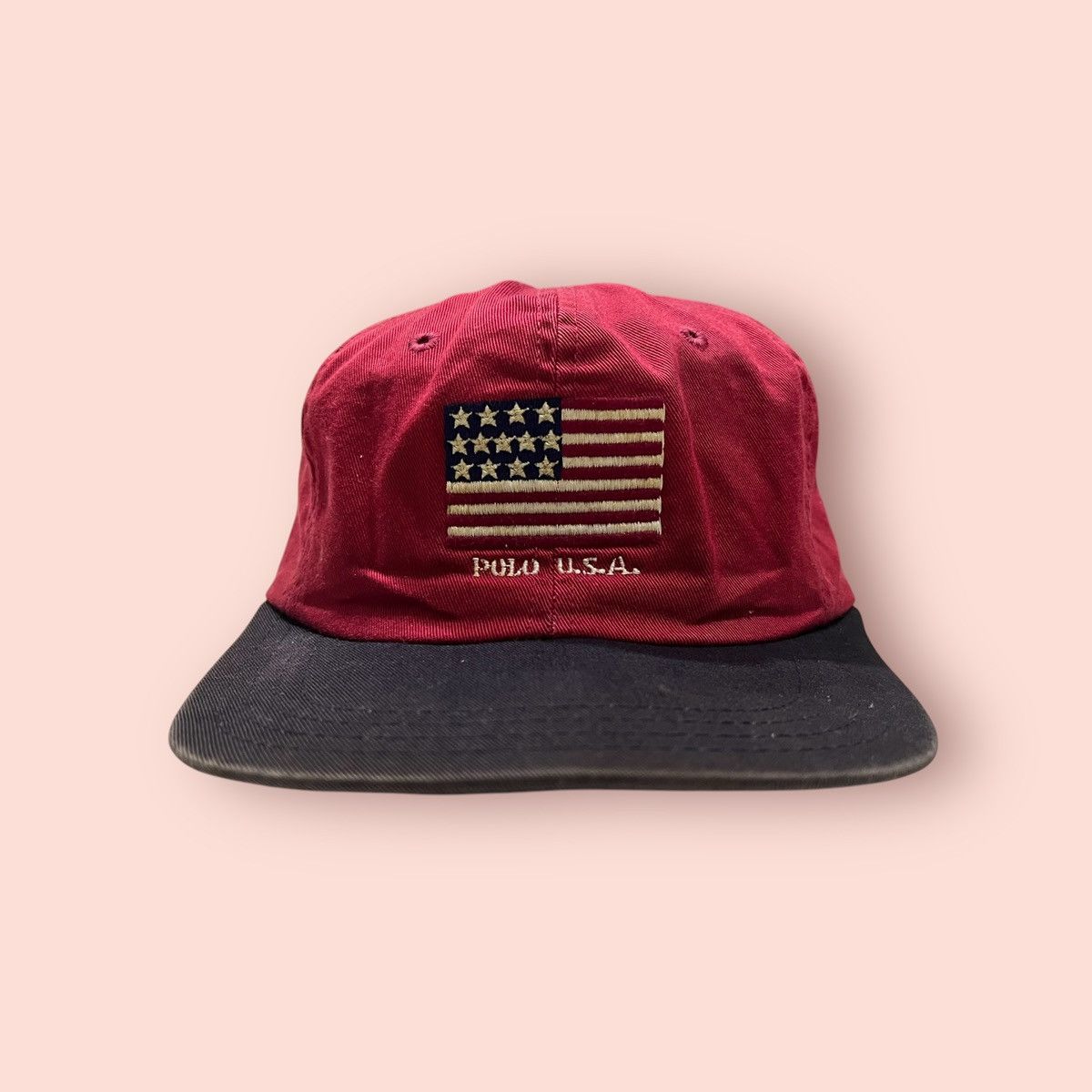 Polo Ralph Lauren × Ralph Lauren VINTAGE POLO USA EMBROIDERED FLAG LOGO STRAPBACK CAP Size ONE SIZE - 2 Thumbnail