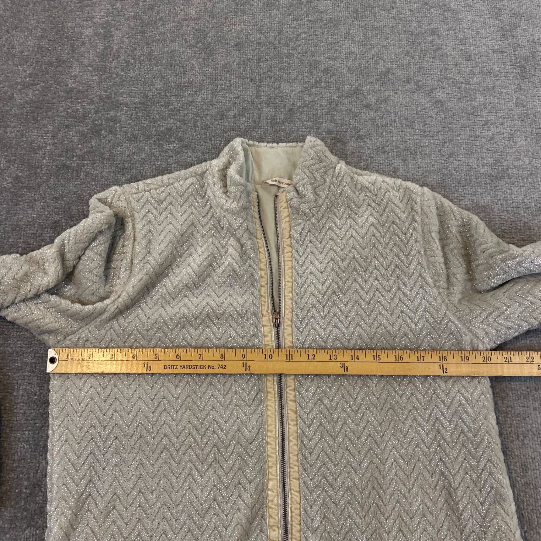 Soft Surroundings Soft Surroundings Jacket Women Small Silver Peak Faux Sherpa Fleece Zip Up 2DT55 Size S / US 4 / IT 40 - 4 Thumbnail