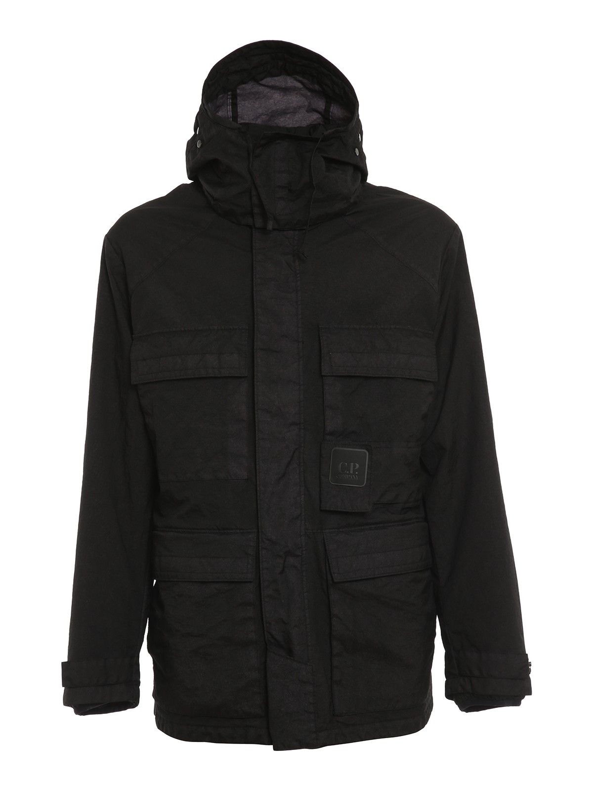 C.P. Company o1y1224 Logo Hooded Jacket in Black Size US S / EU 44-46 / 1 - 1 Thumbnail