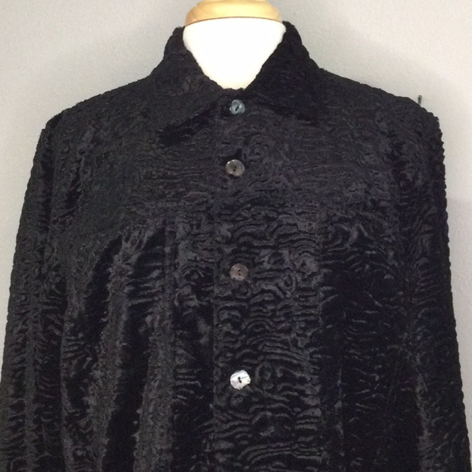 Chicos Chico's Design Vintage Black Velour Jacket Size 2/L/12 Size L / US 10 / IT 46 - 2 Thumbnail