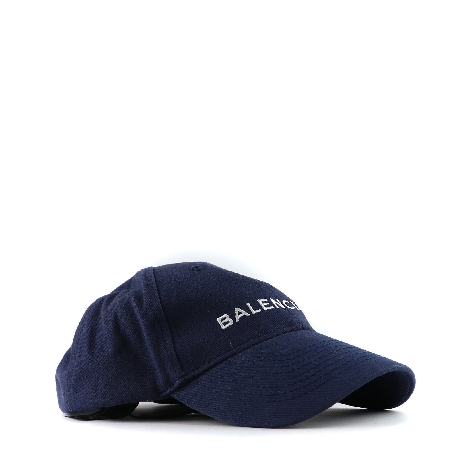 image of Balenciaga - Navy Blue Canvas Cap (L), Men's