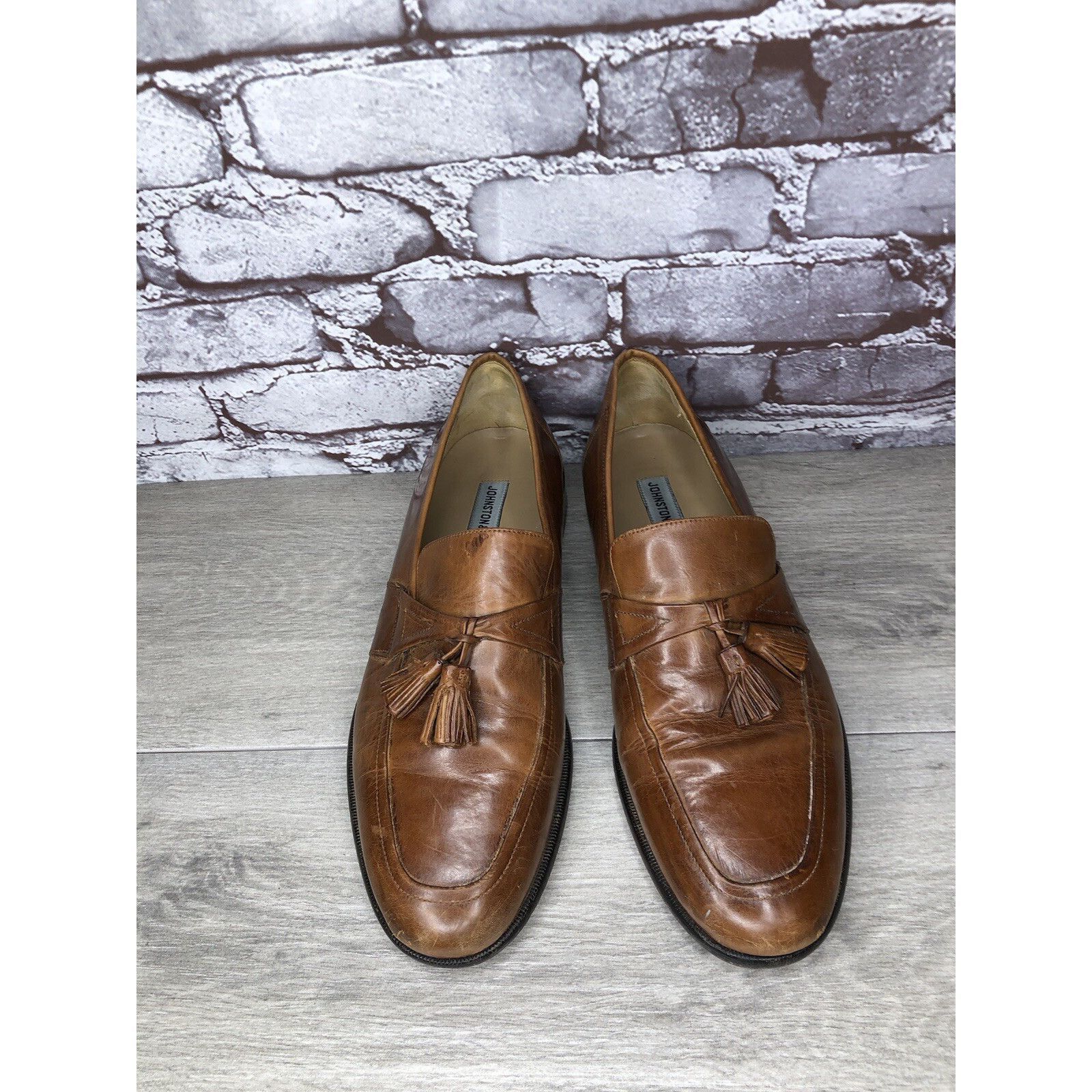 Johnston & Murphy Johnston & Murphy Brown Leather Tassel Loafers Dress Shoes M Size US 11 / EU 44 - 16 Thumbnail