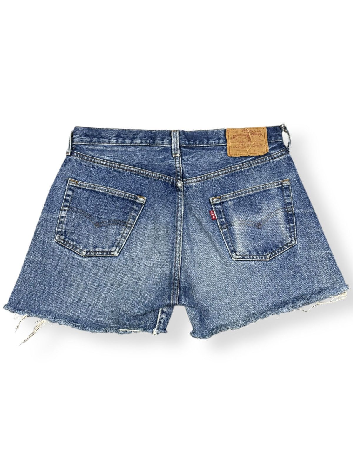 Levi's Vintage 80s Levis 501 Selvedge Denim Shorts-Stamp Button 524 Size 32" / US 10 / IT 46 - 4 Thumbnail