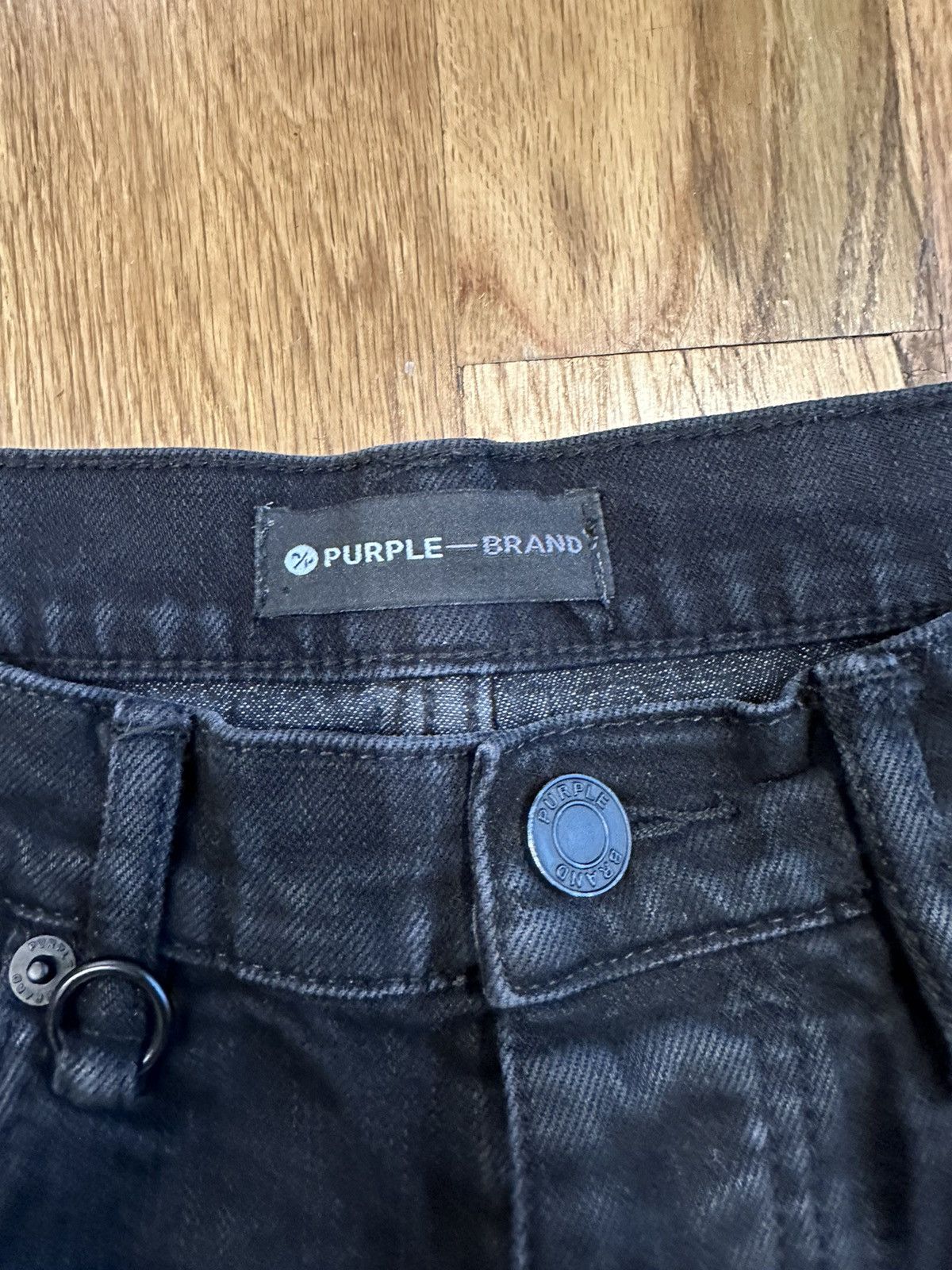 Purple Brand Purple Brand Splatter Distressed Black Denim Jeans Size 29 Size US 29 - 4 Thumbnail