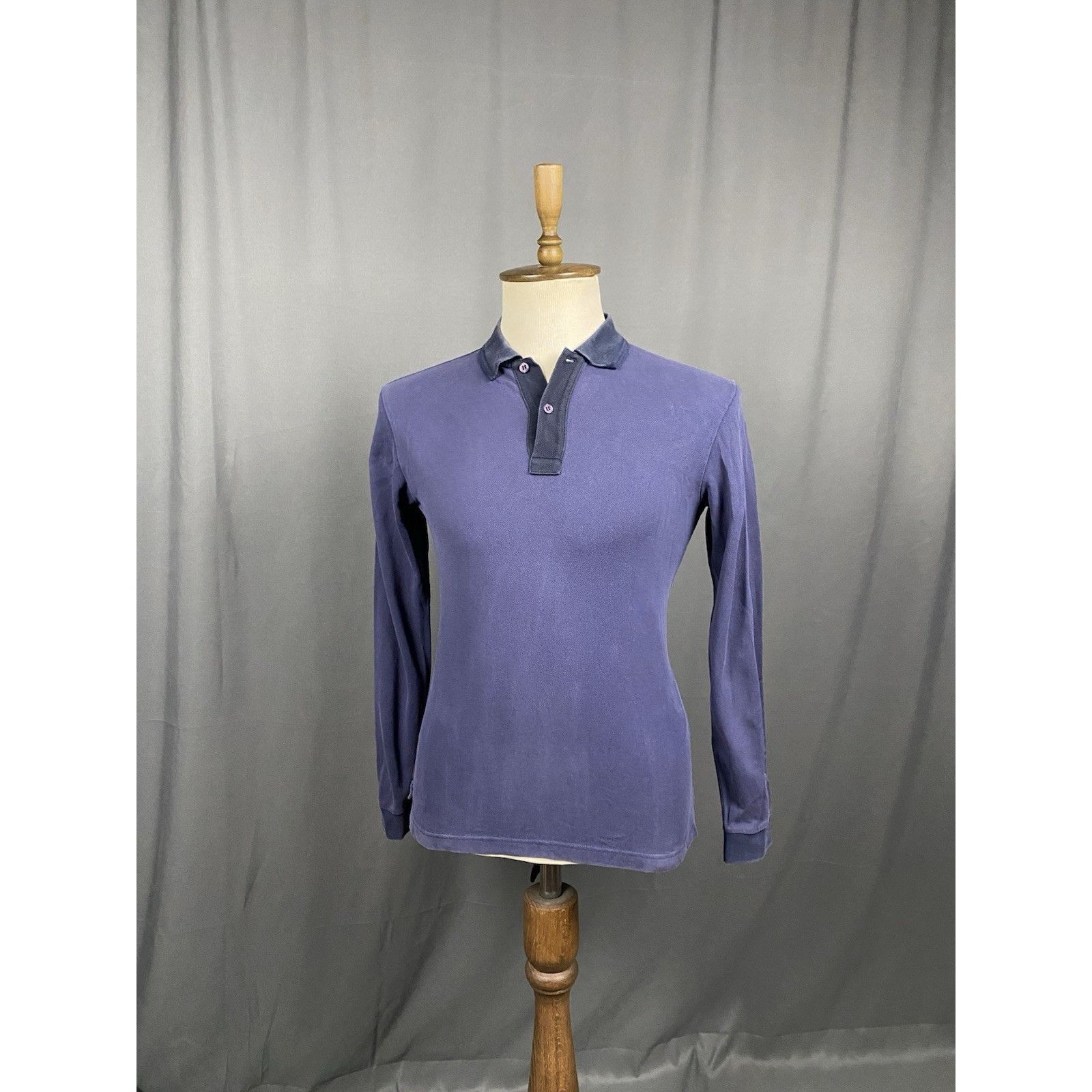 Prada Prada Red Tab Men's Blue Collared Polo Sweater Size S Size US S / EU 44-46 / 1 - 2 Thumbnail
