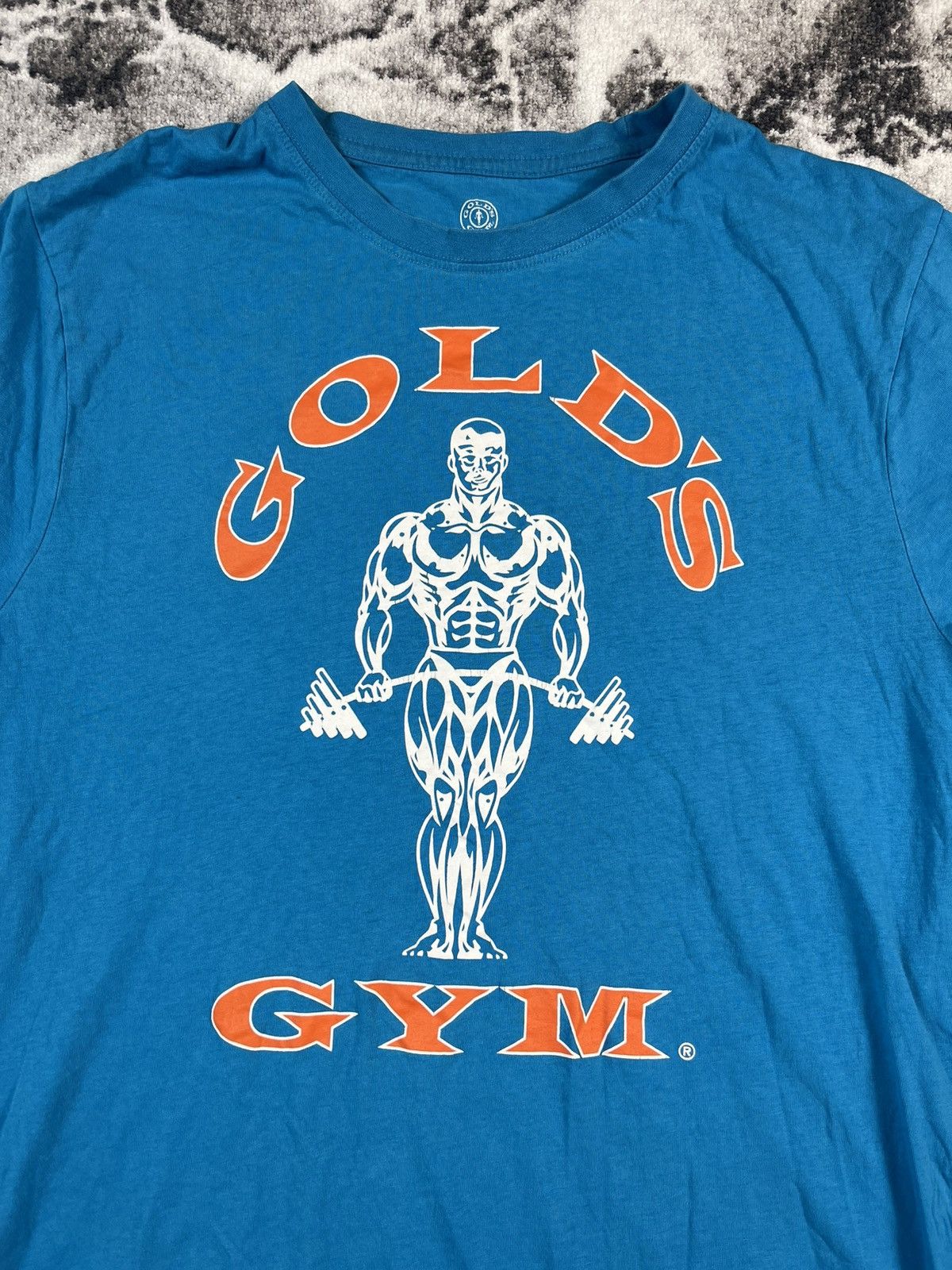 Vintage Gold’s Gym Muscle Graphic T-Shirt Blue Vintage Style Size US XL / EU 56 / 4 - 4 Thumbnail