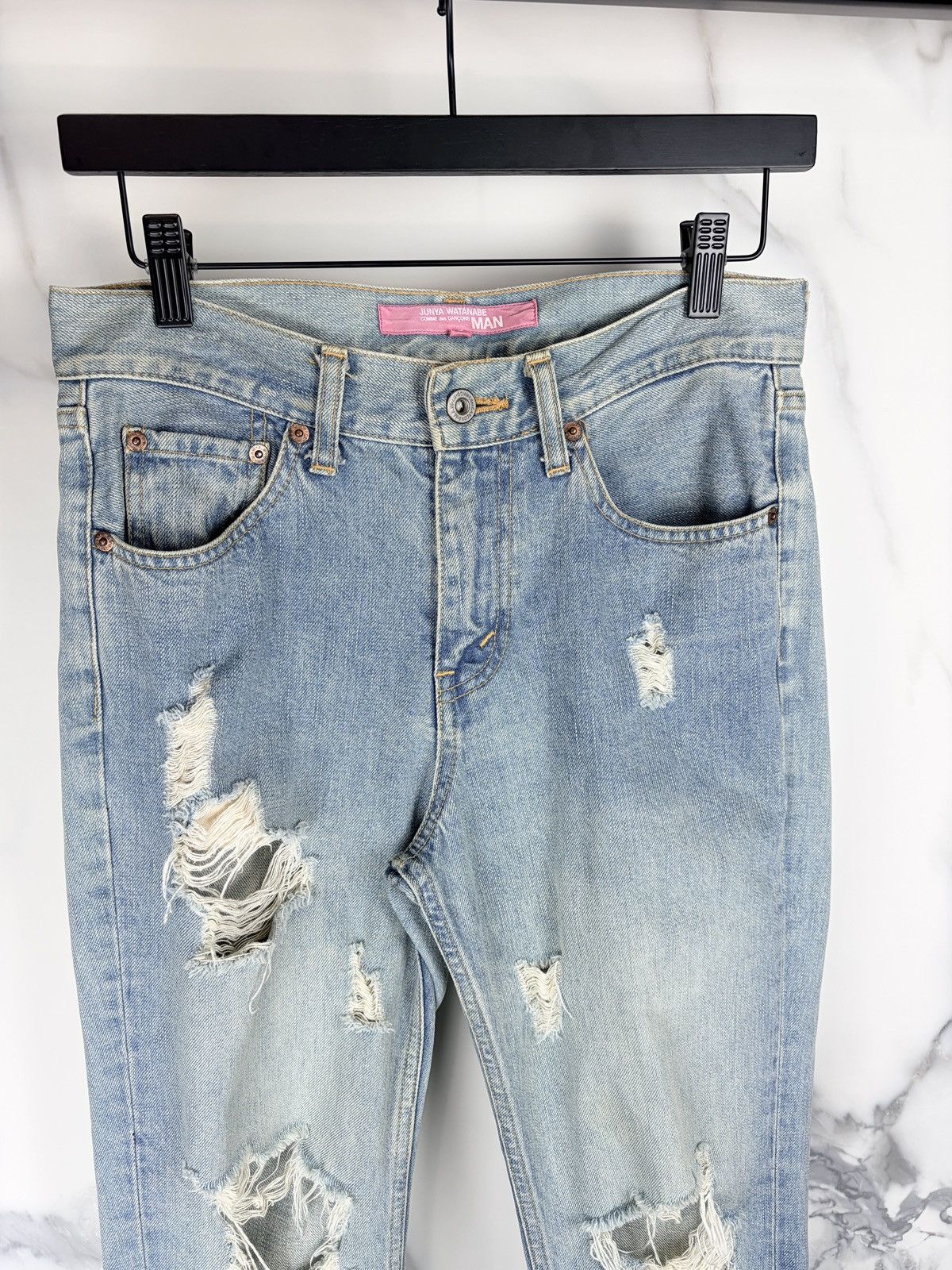 Junya Watanabe AW04 Junya Watanabe Distressed Crash Denim Jeans Thrashed Size US 28 / EU 44 - 4 Thumbnail