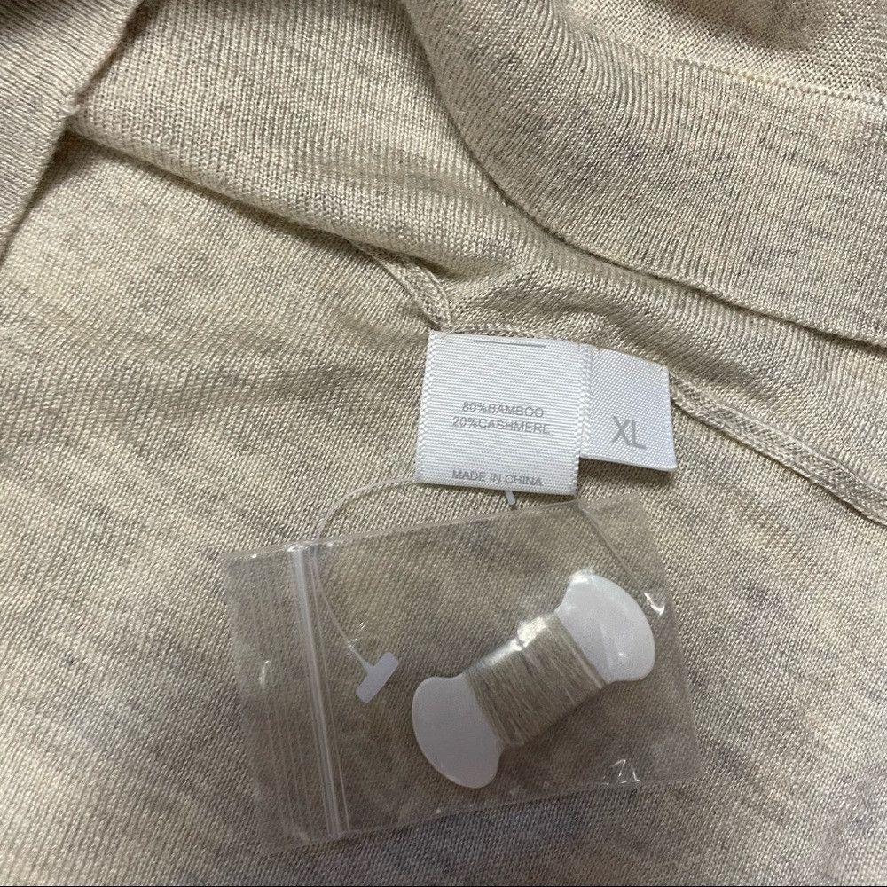 Other NWT New $195 Kokun V-Neck Dolman Bamboo Cashmere Beige Pebb Size XL / US 12-14 / IT 48-50 - 8 Thumbnail
