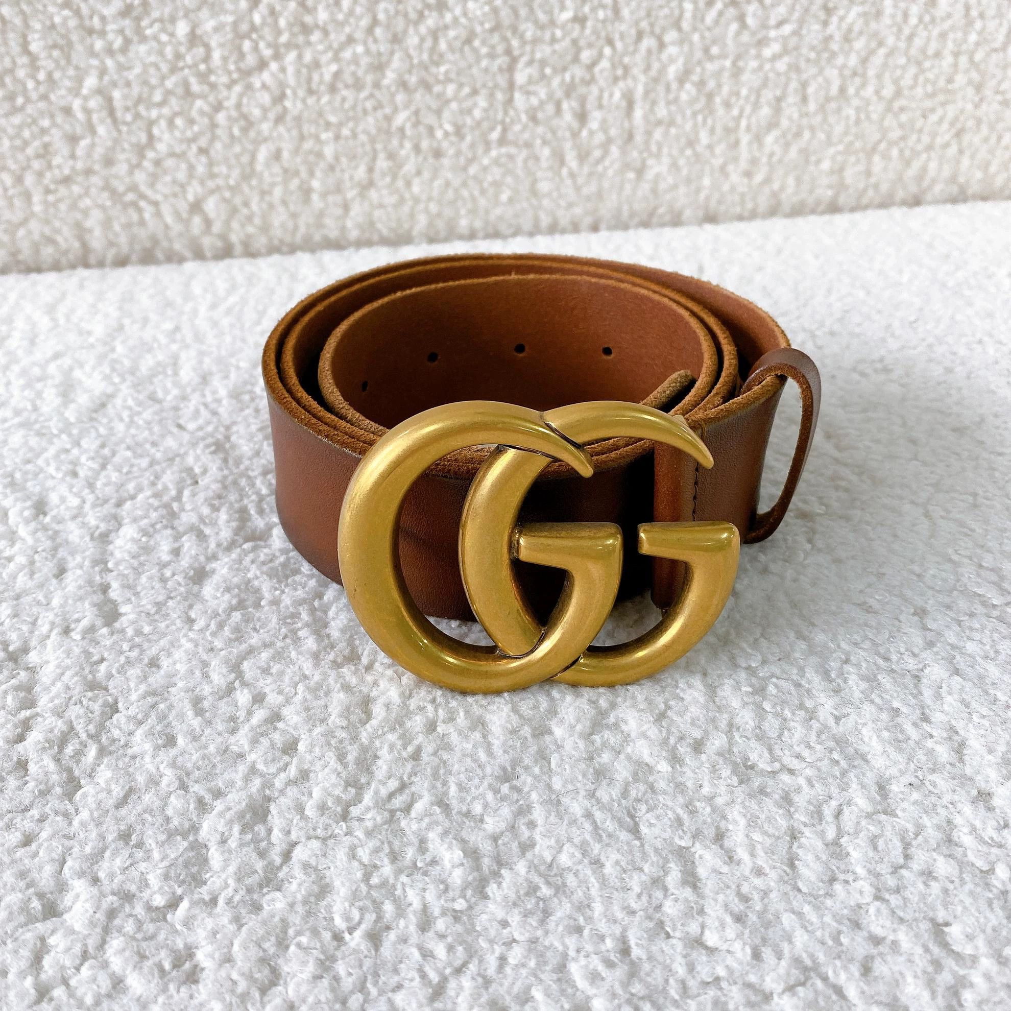 Gucci Gucci Double G Brown Belt 34x85 Size ONE SIZE - 1 Thumbnail