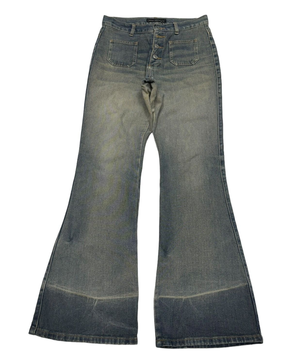 Hysteric Glamour × Japanese Brand SUPER FLARE JOUER AUX ECHECS FADED DISTRESS BUSH JEANS Size US 28 / EU 44 - 1 Thumbnail